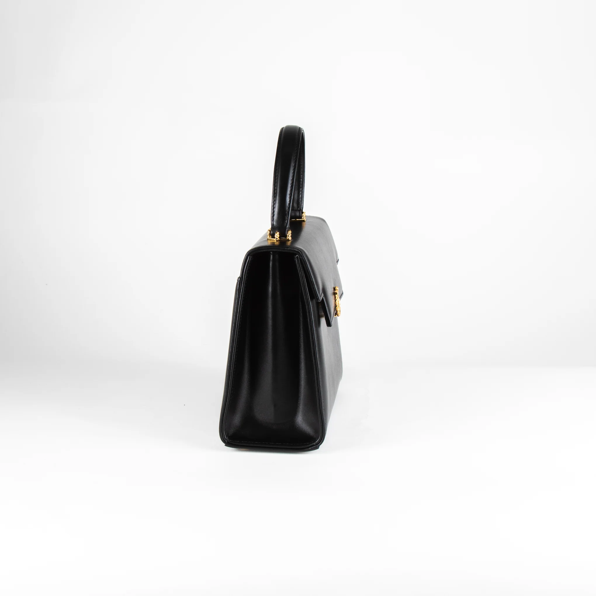 Launer London Black Leather Traviata Handbag - Image 4