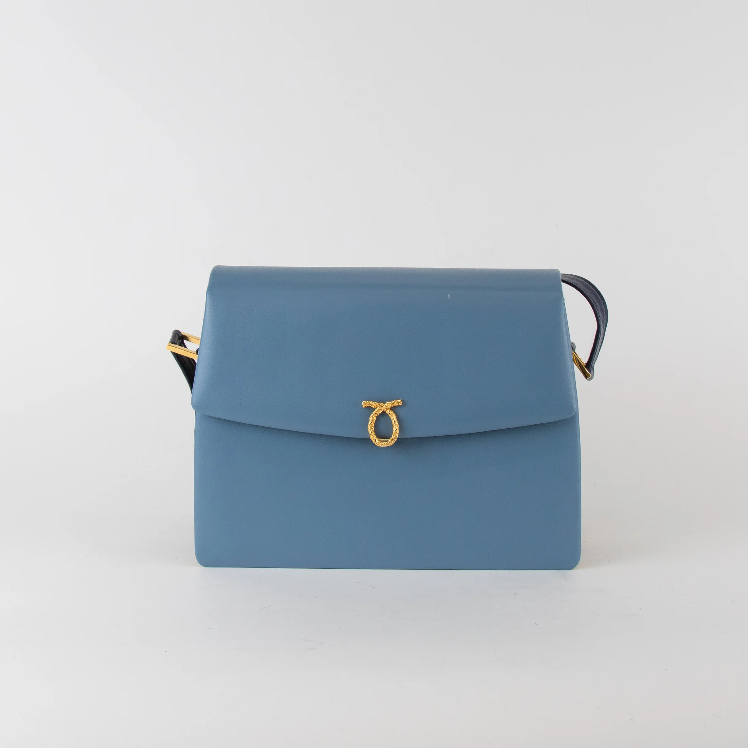 Launer London Blue Yellow Dido Crossbody Bag