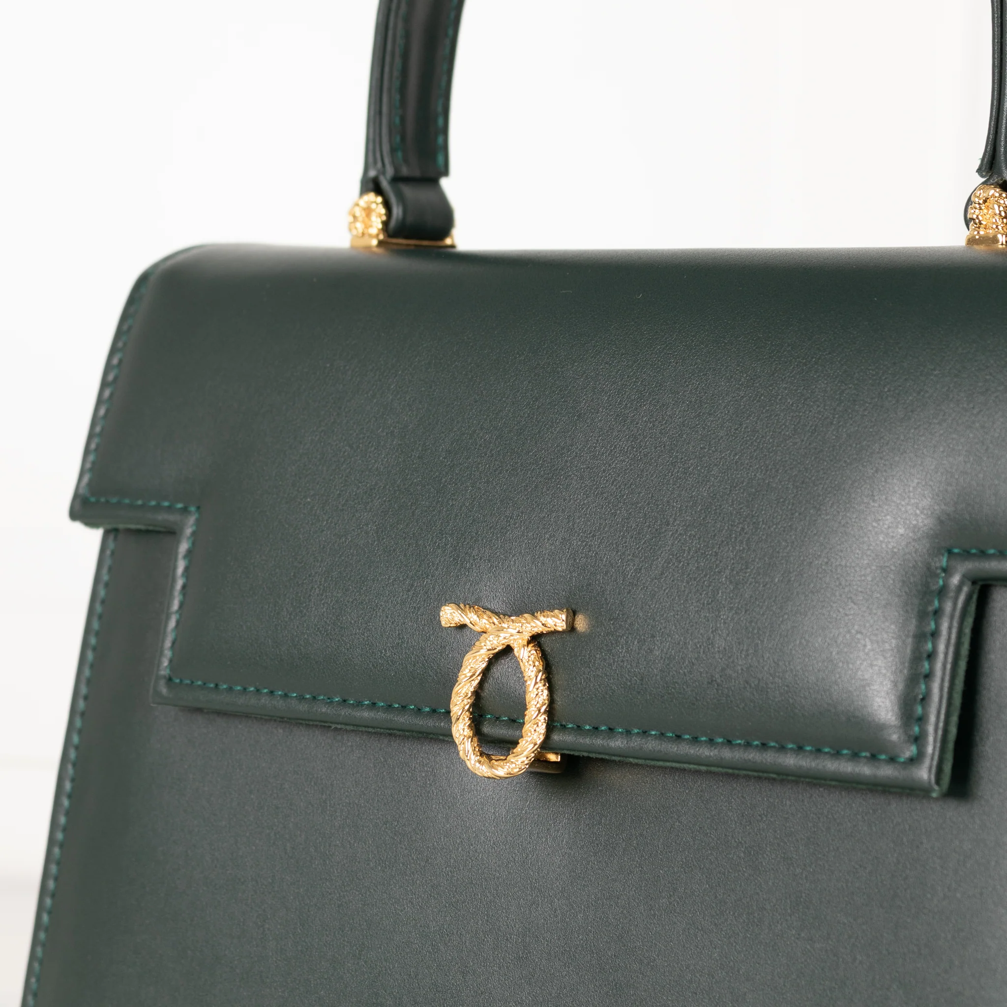 Launer London Forest Green Leather Traviata Bag - Image 13