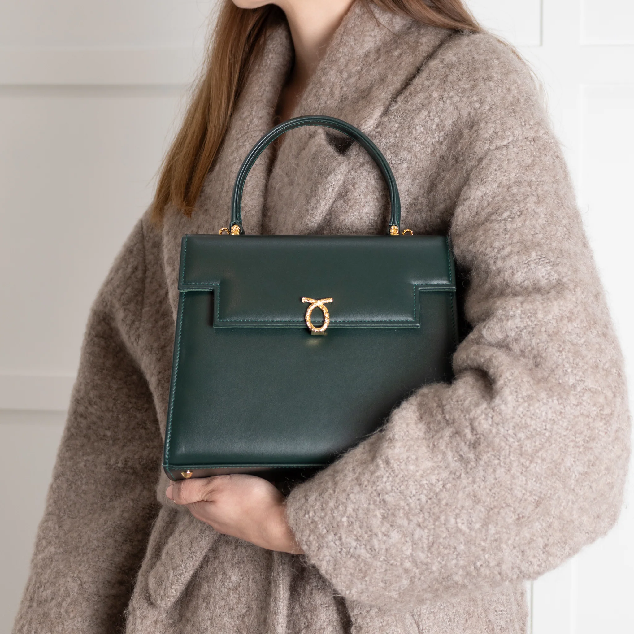 Launer London Forest Green Leather Traviata Bag - Image 2