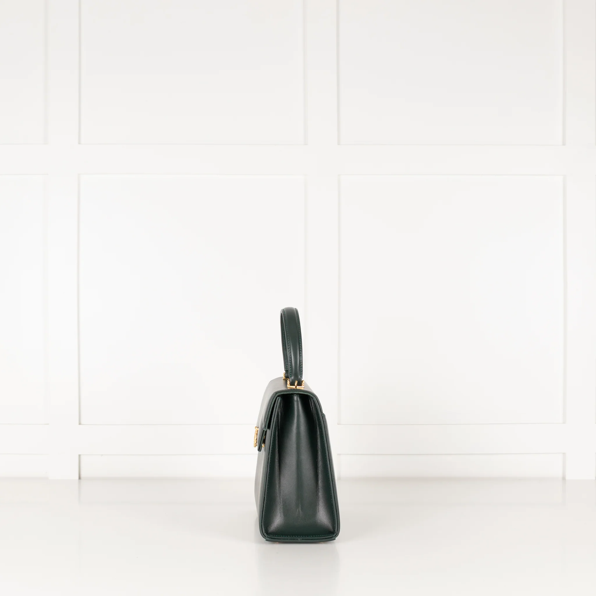Launer London Forest Green Leather Traviata Bag - Image 5