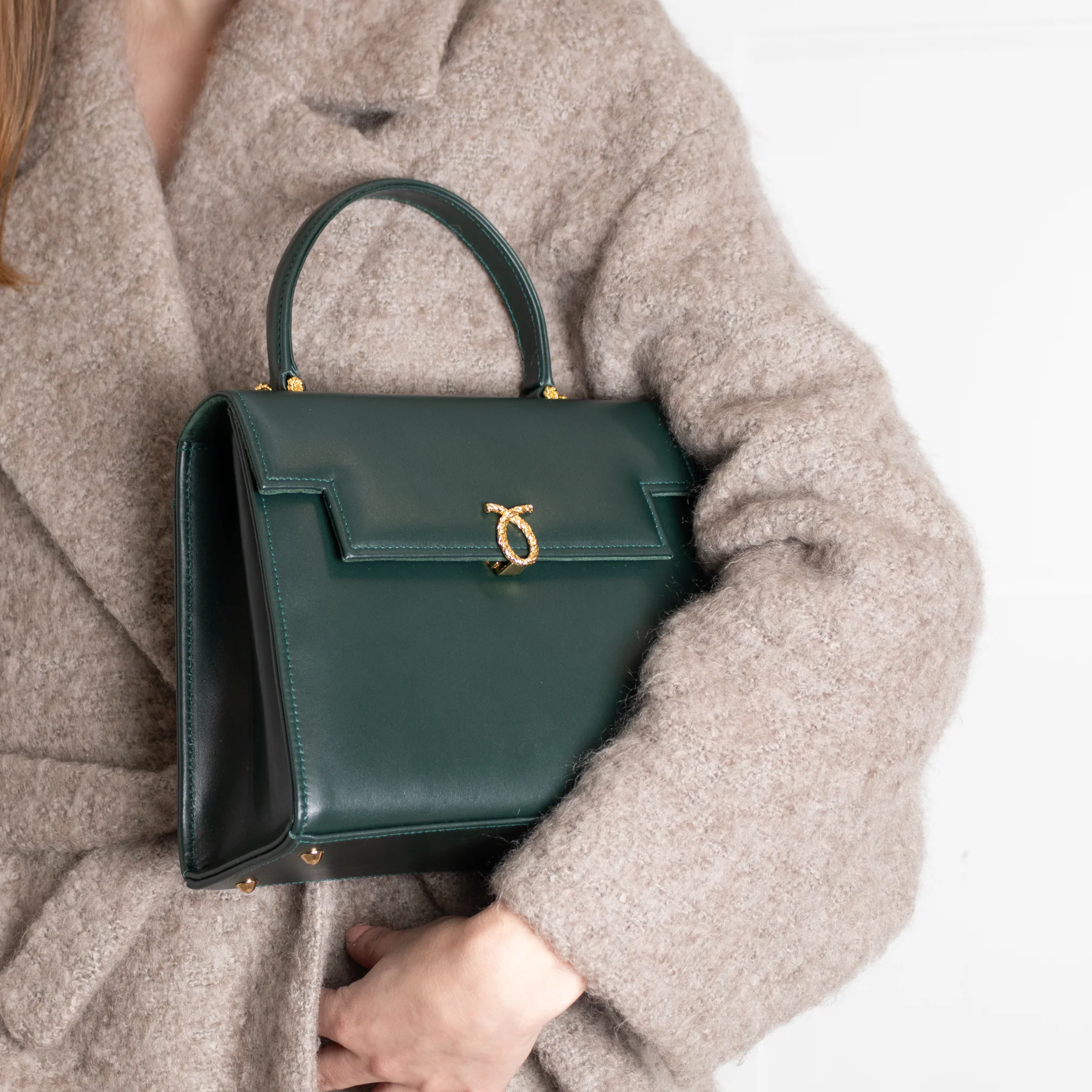 Launer London Forest Green Leather Traviata Bag - Image 7