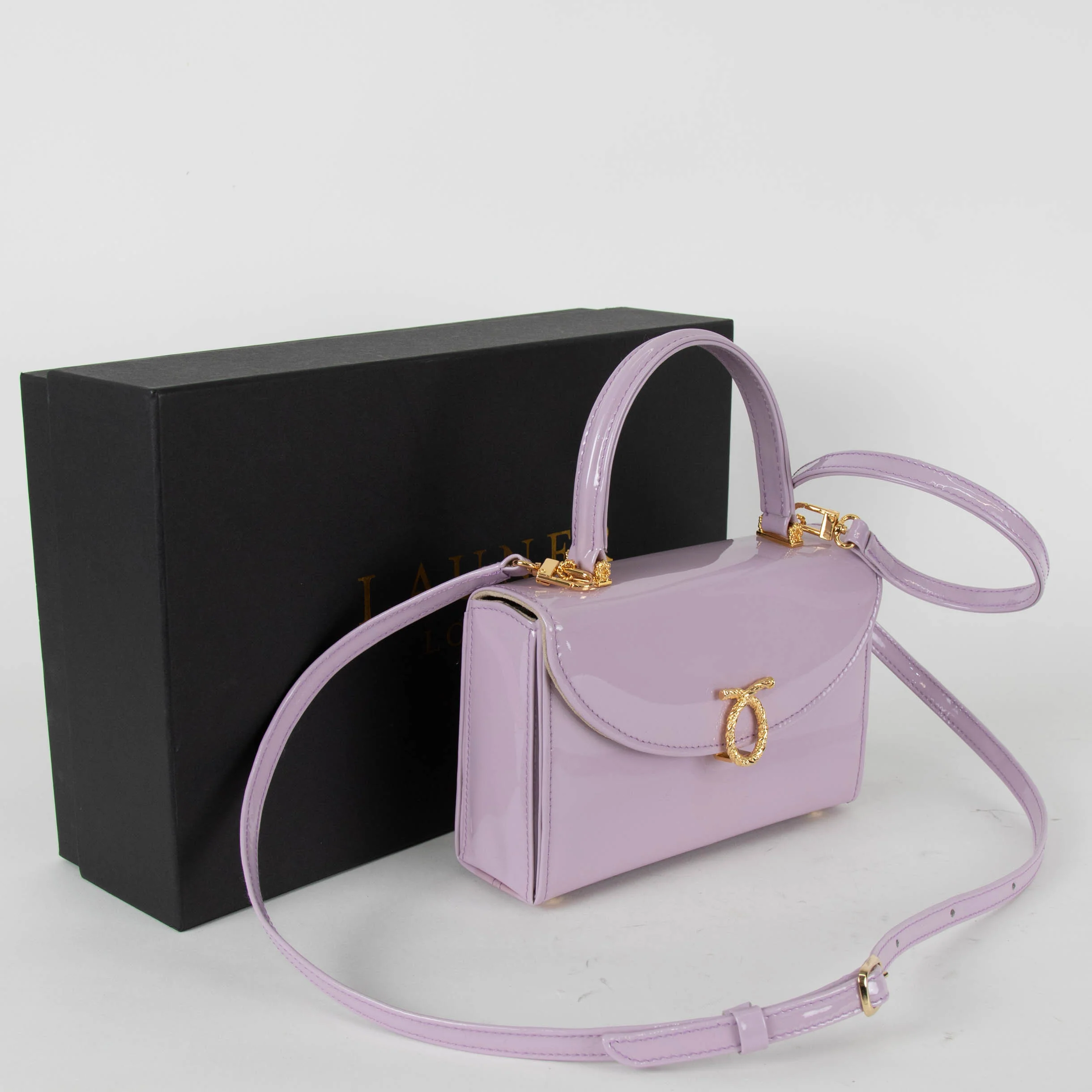 Launer London Lilac Iris Patent Leather Mini Bag - Image 2