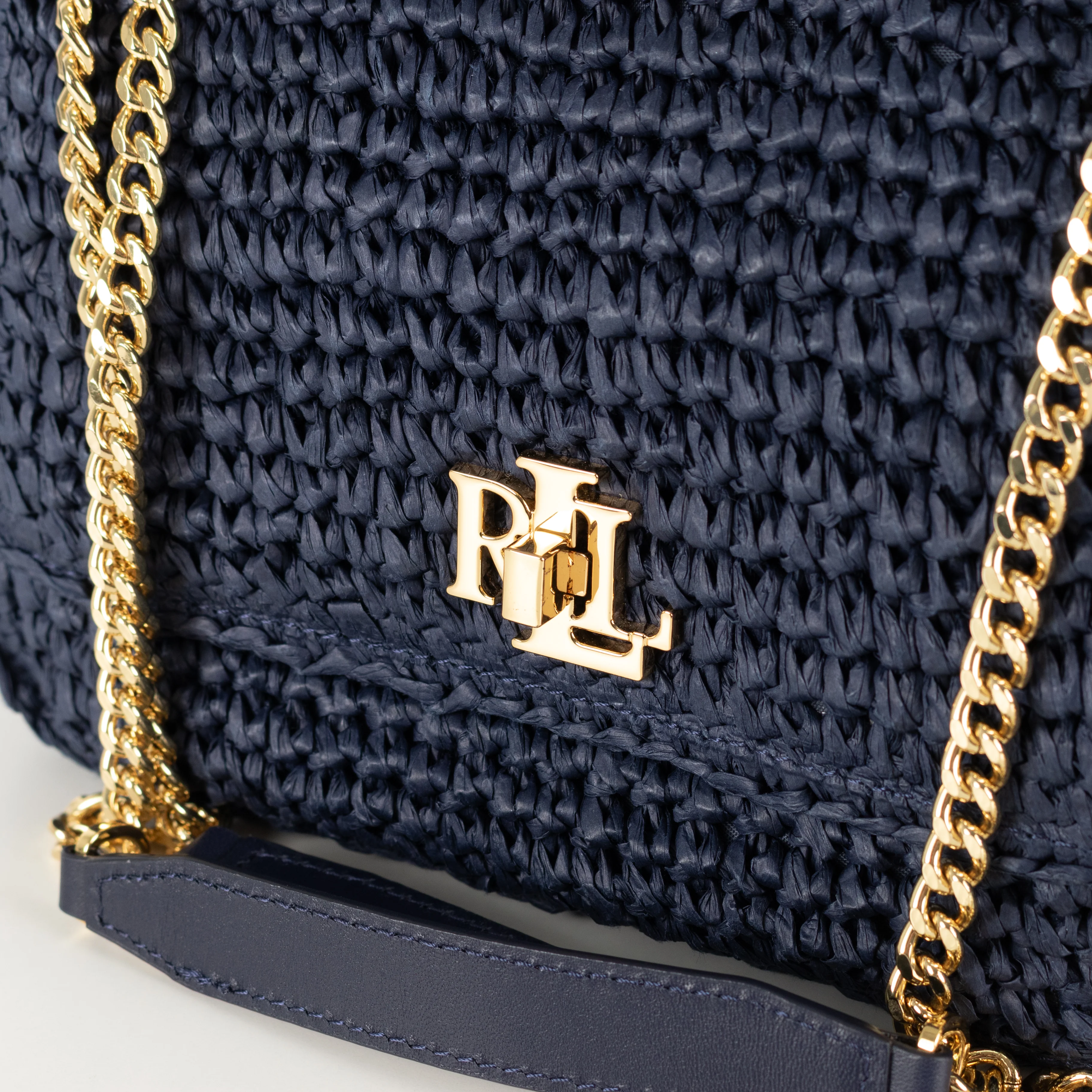 Lauren by Ralph Lauren Navy Raffia Crossbody - Image 11