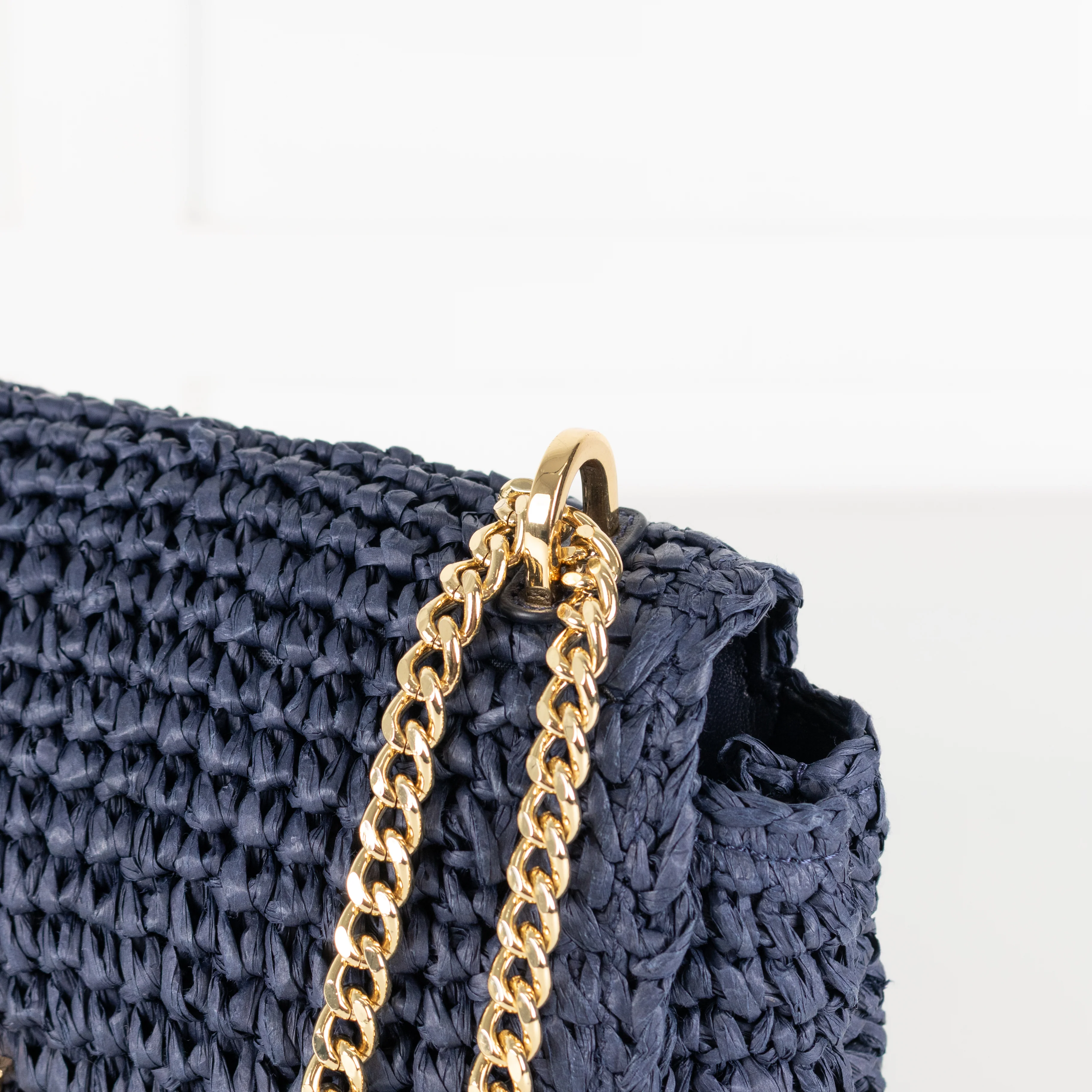 Lauren by Ralph Lauren Navy Raffia Crossbody - Image 12