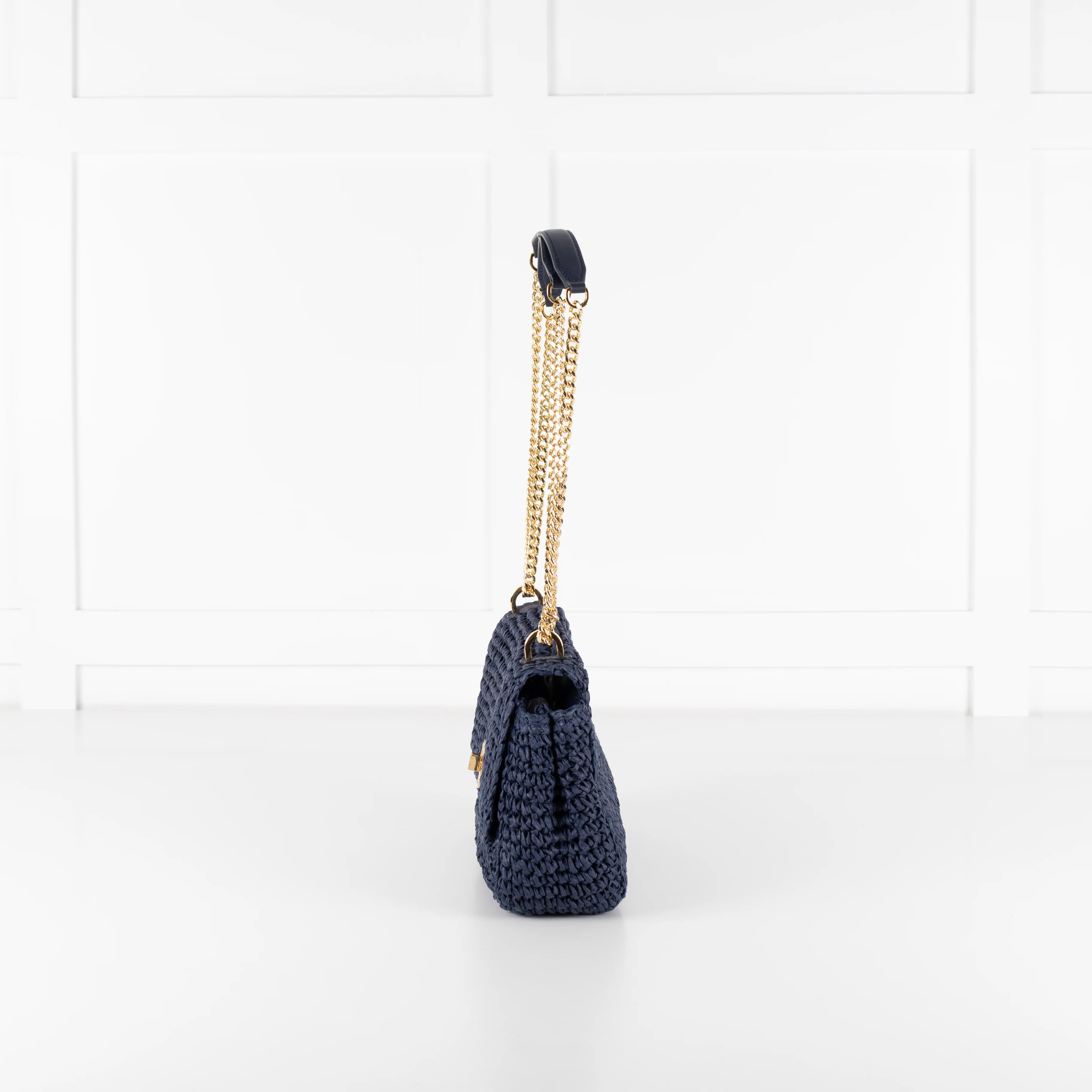 Lauren by Ralph Lauren Navy Raffia Crossbody - Image 5