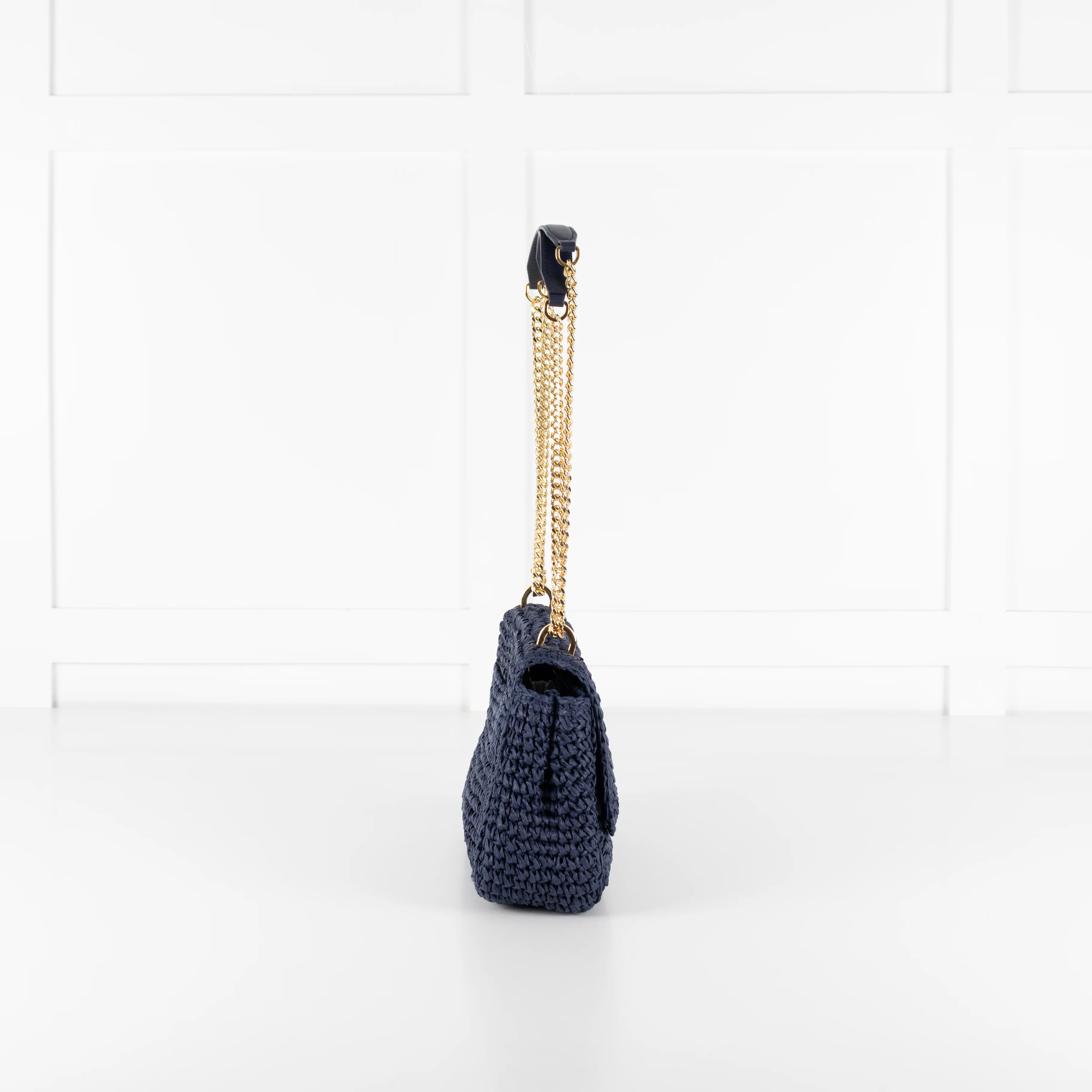Lauren by Ralph Lauren Navy Raffia Crossbody - Image 8