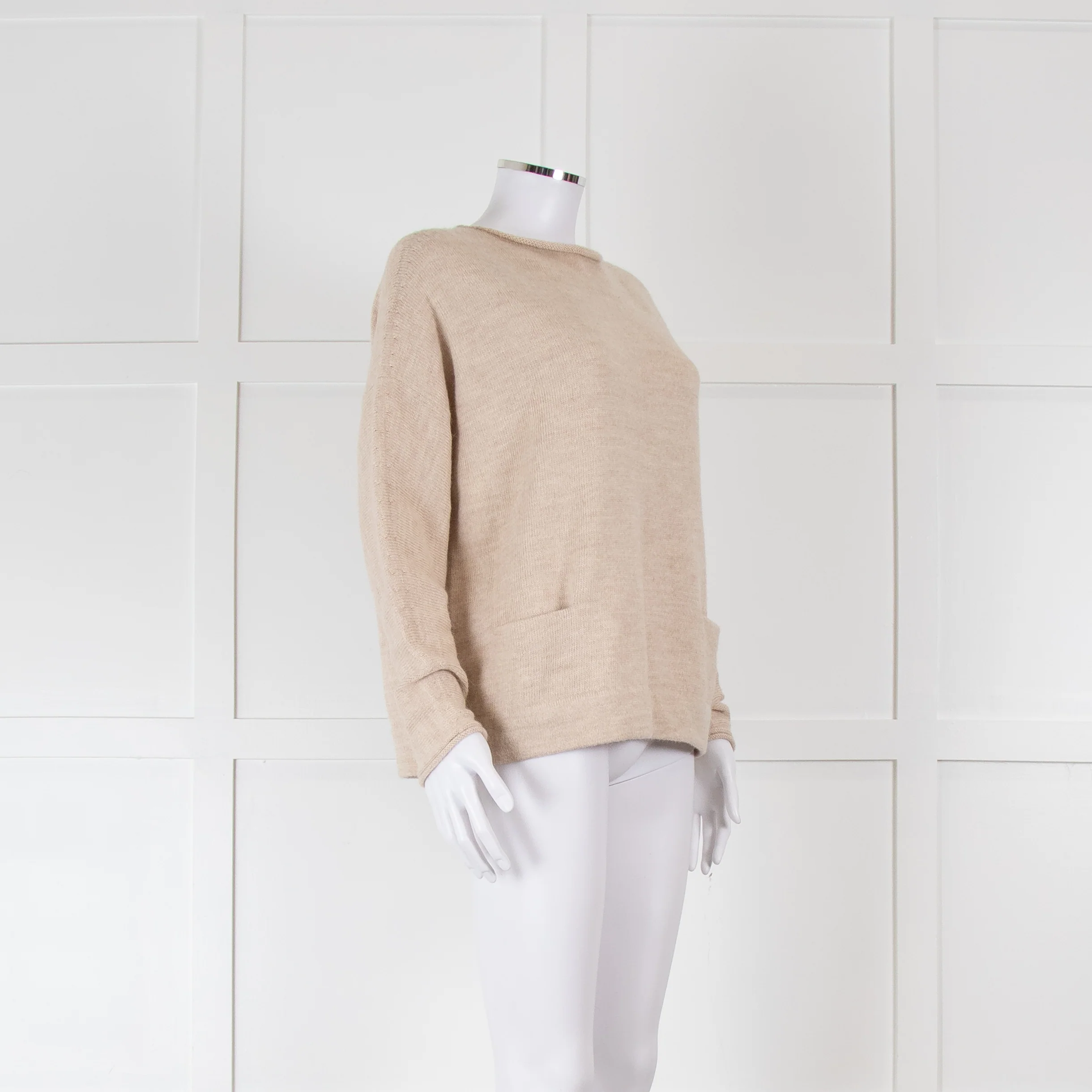 Lauren Manoogian Beige Alpaca Wool Mix Front Pocket Jumper - Image 2