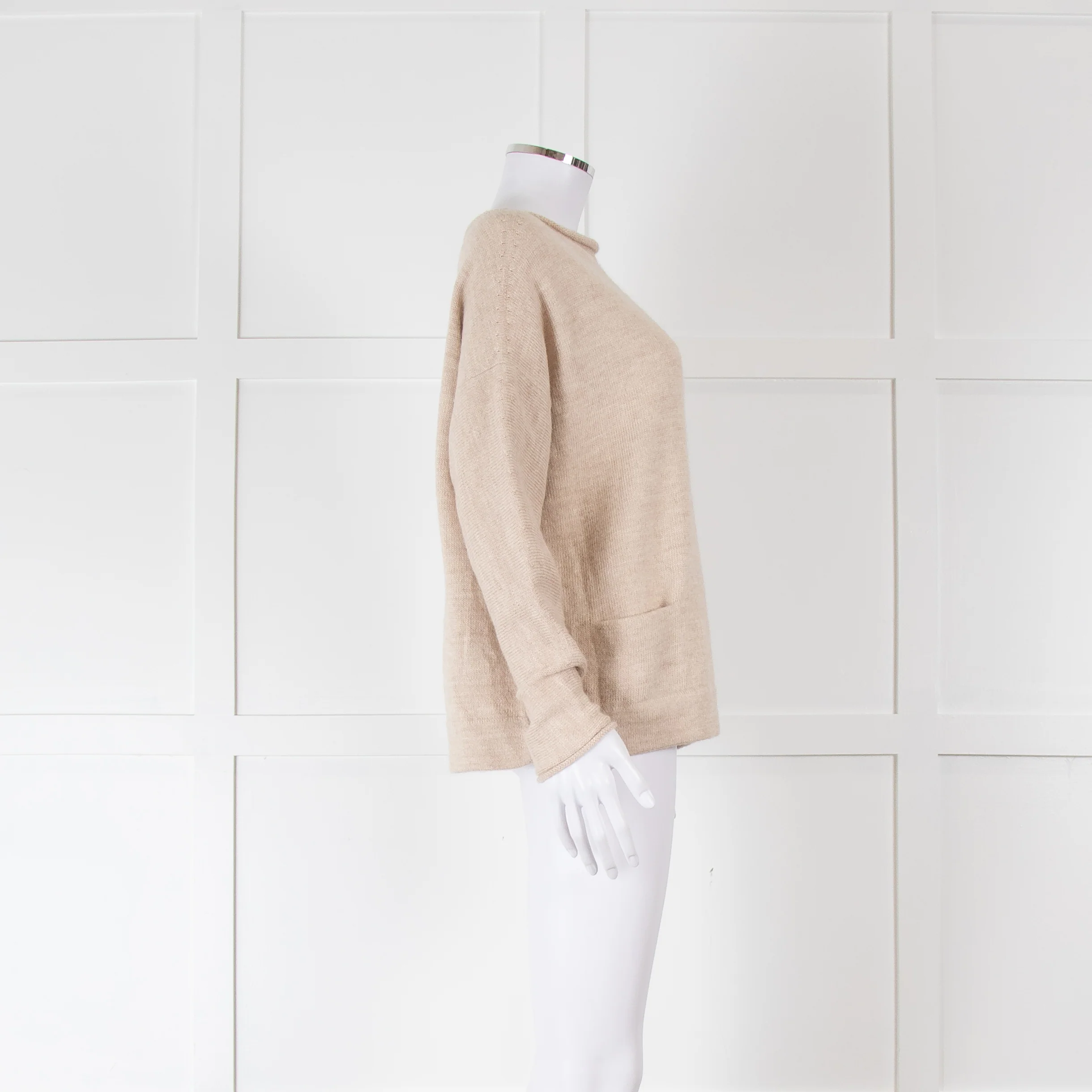 Lauren Manoogian Beige Alpaca Wool Mix Front Pocket Jumper - Image 3