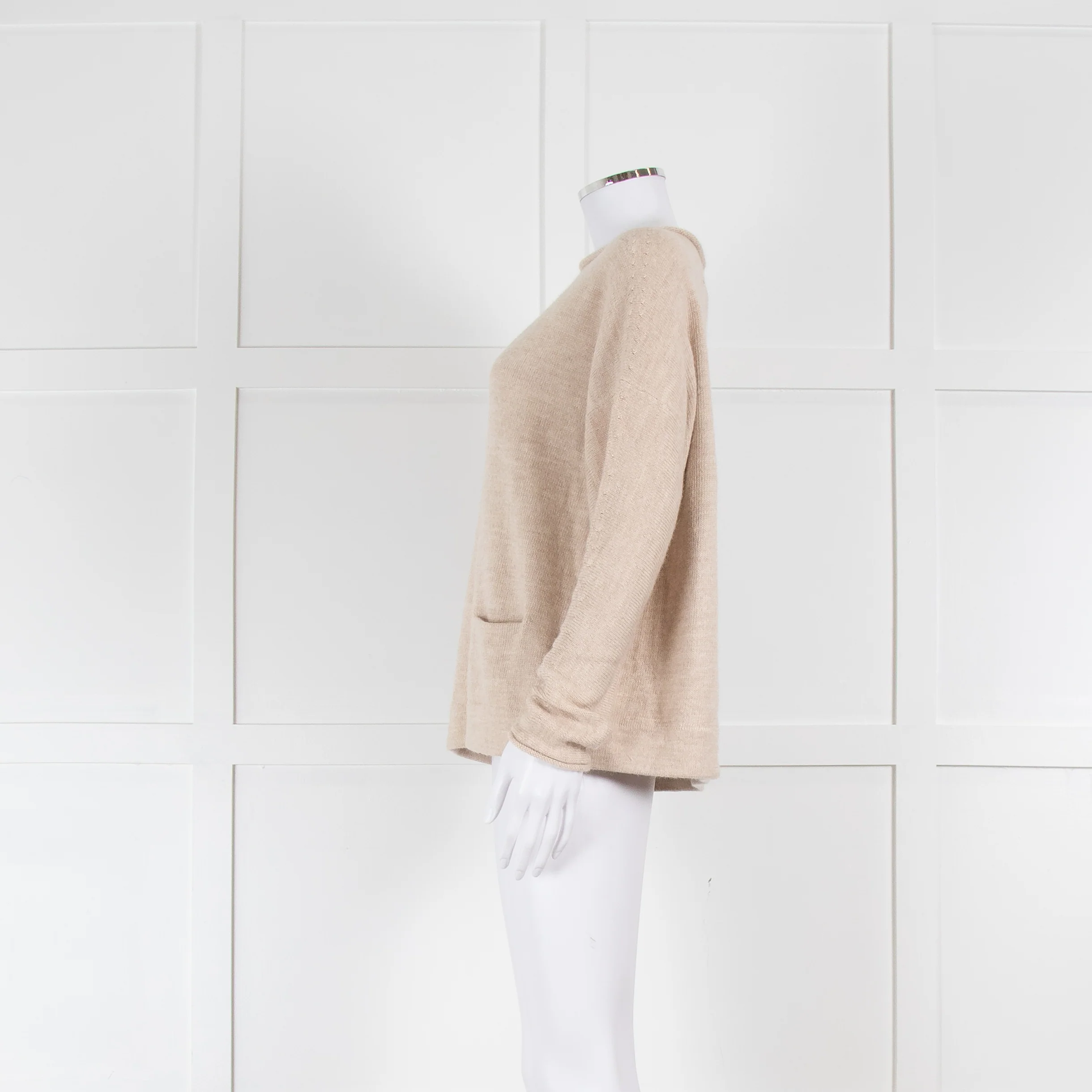 Lauren Manoogian Beige Alpaca Wool Mix Front Pocket Jumper - Image 7