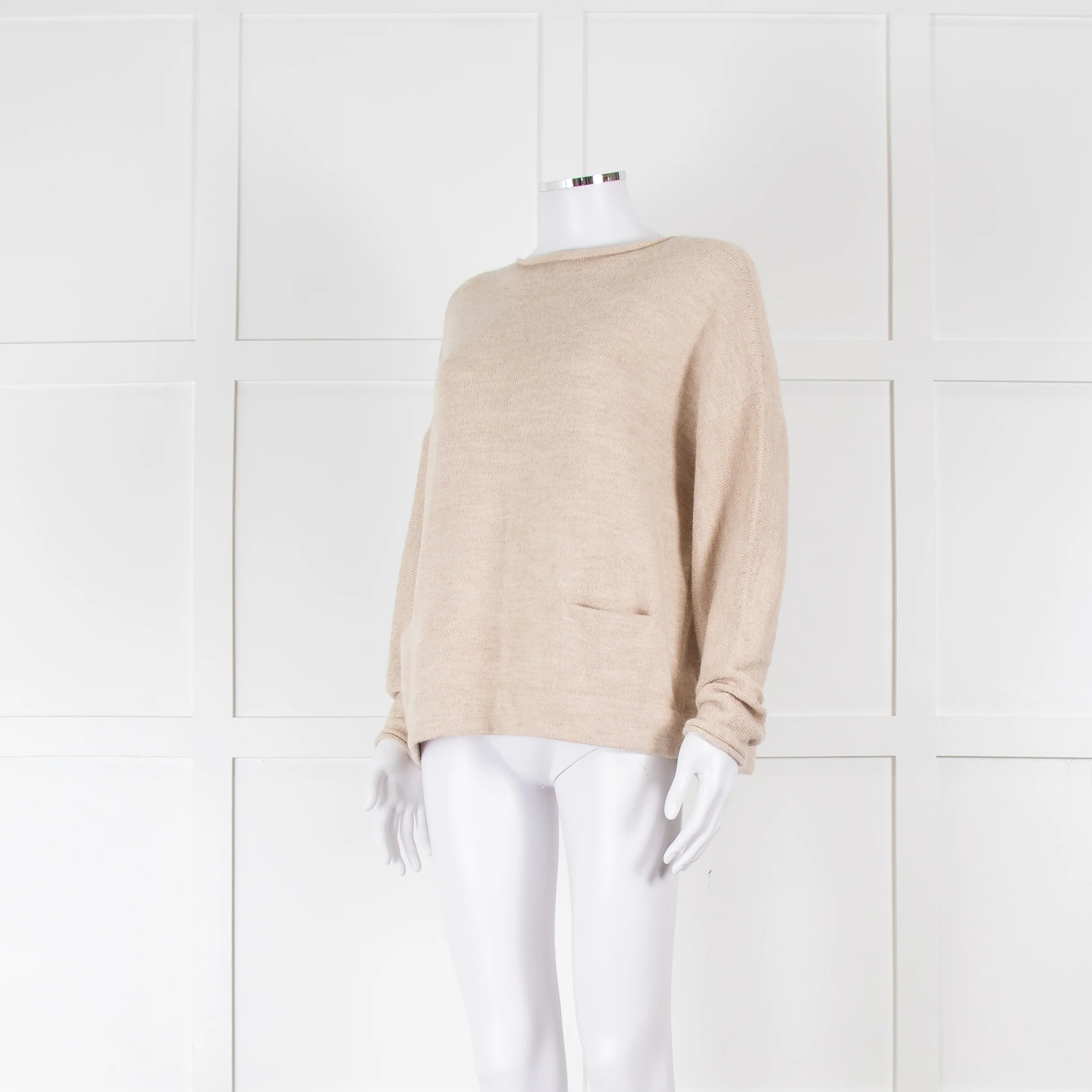 Lauren Manoogian Beige Alpaca Wool Mix Front Pocket Jumper - Image 8