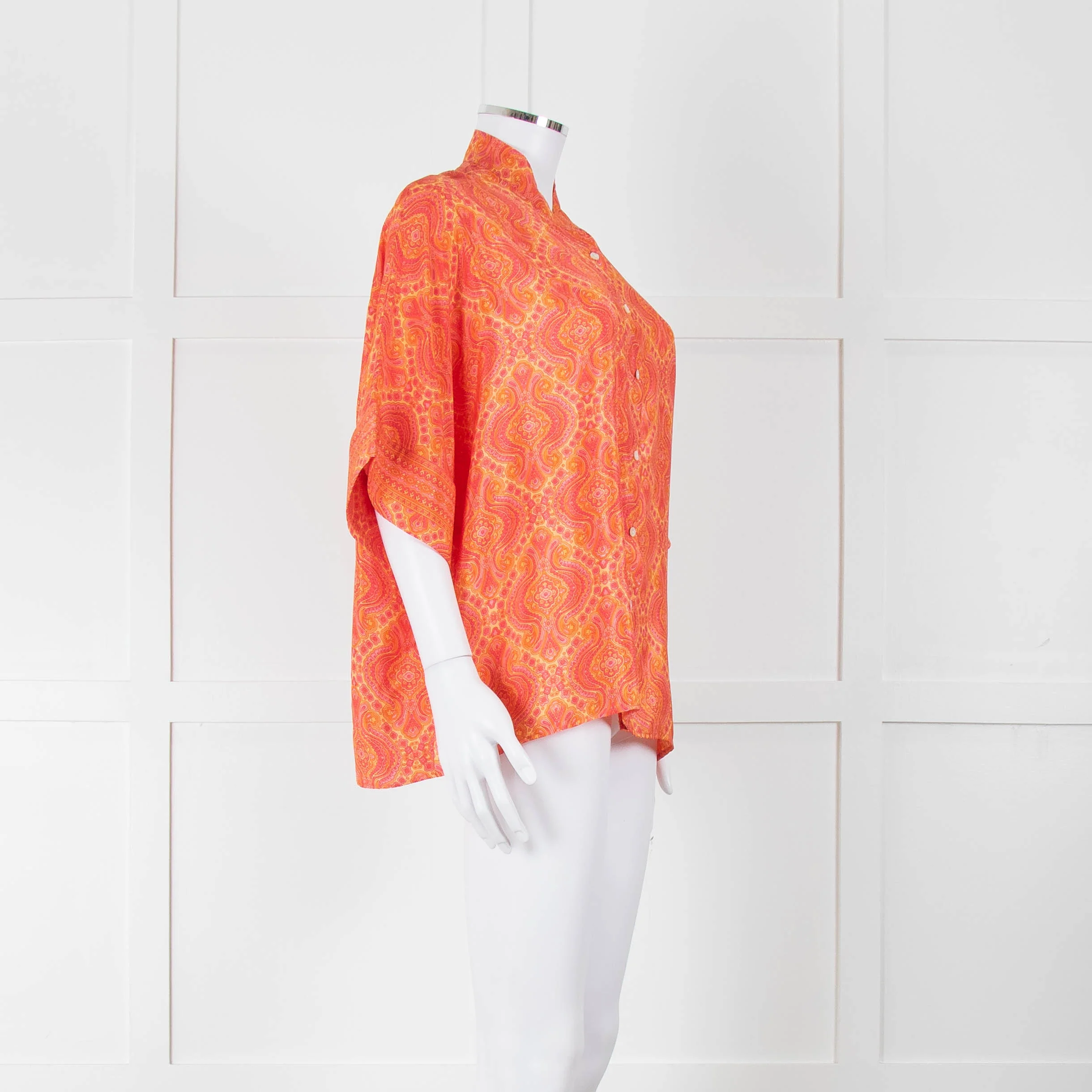 Lauren Vidal Orange Paisley Batwing Blouse - Image 2