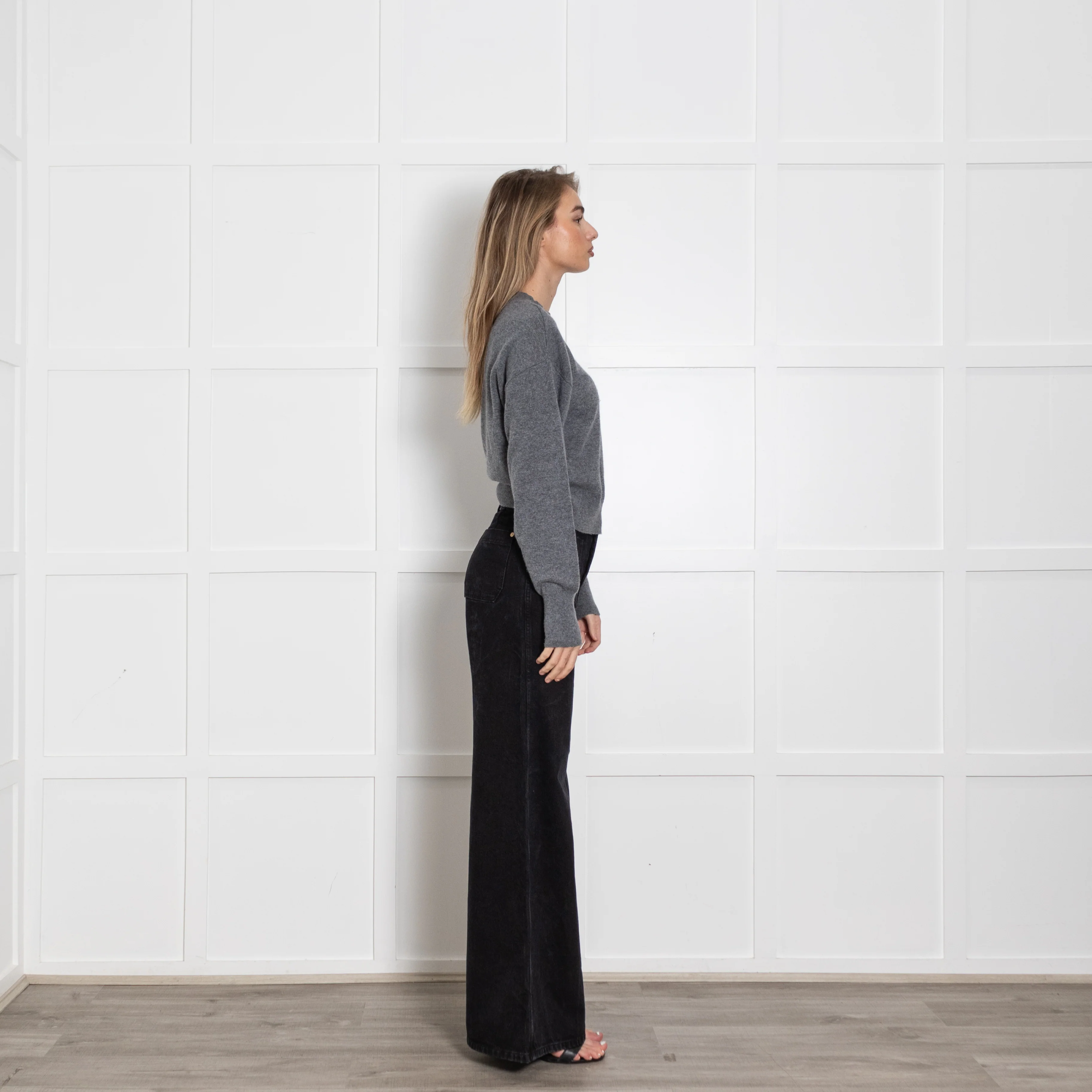 Le Kasha Short Grey Cashmere Jumper - Image 6