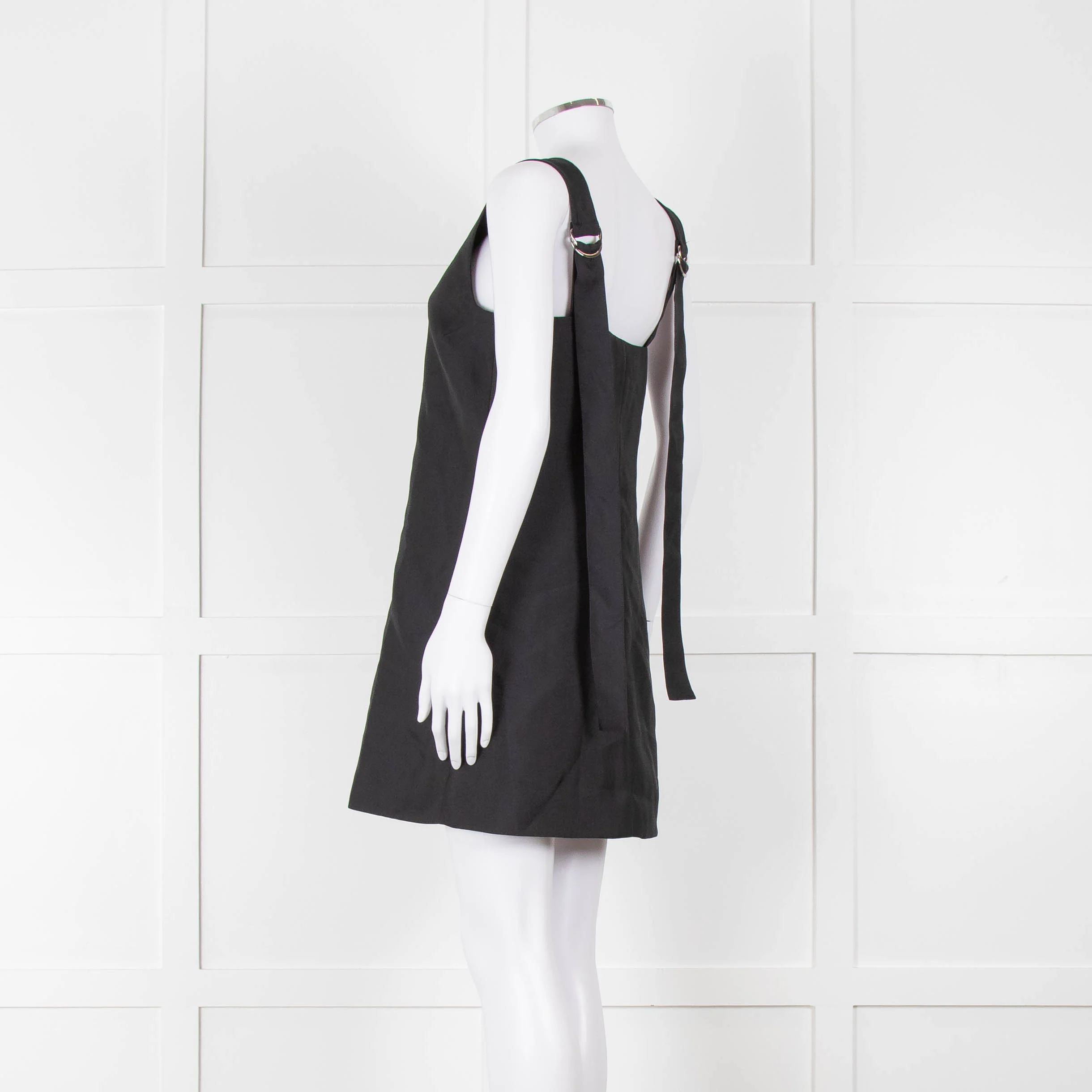 Lee Mathews Black Oversized Sleeveless Mini Dress - Image 6