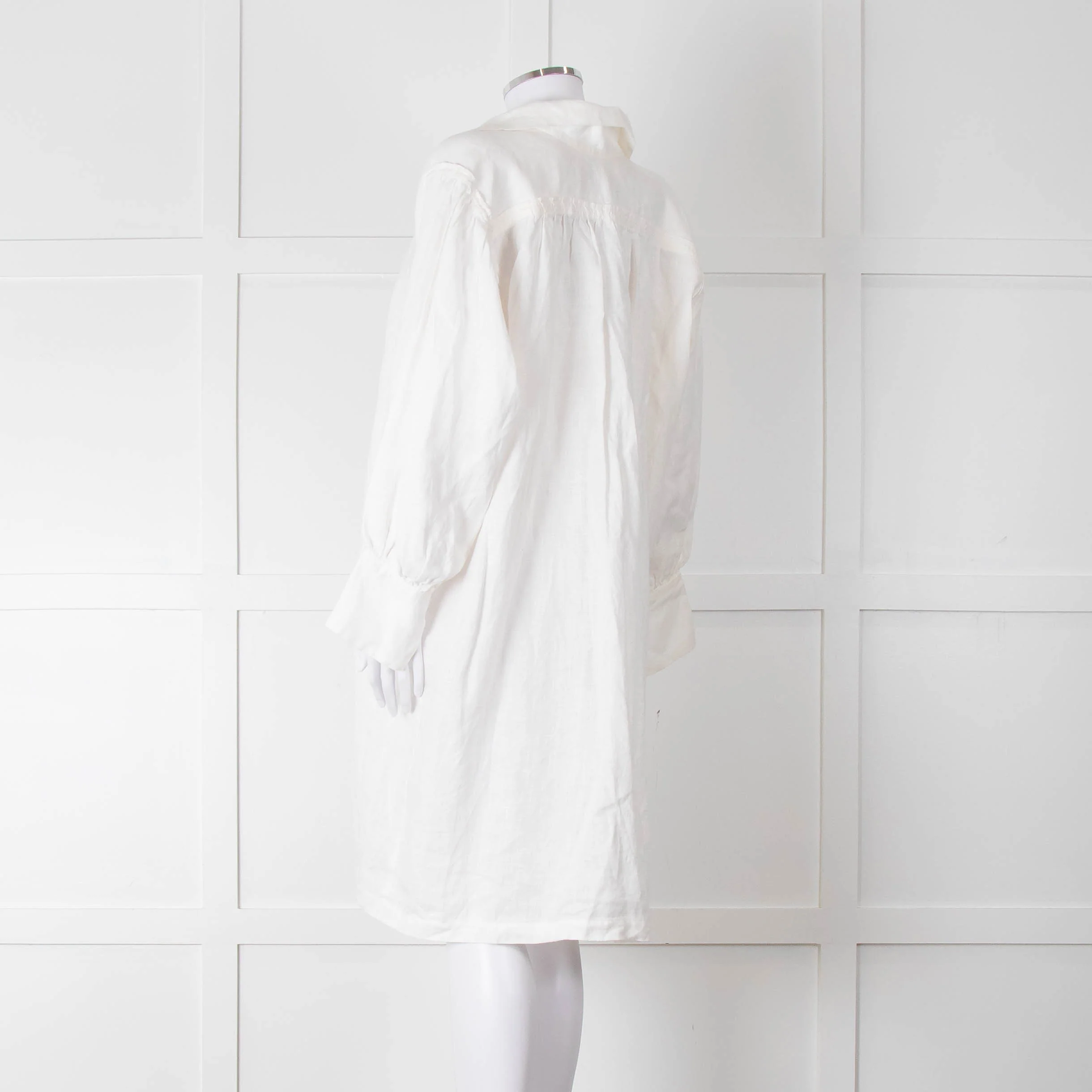 Les Vacances d'Irina Cream Linen Tunic Dress - Image 6
