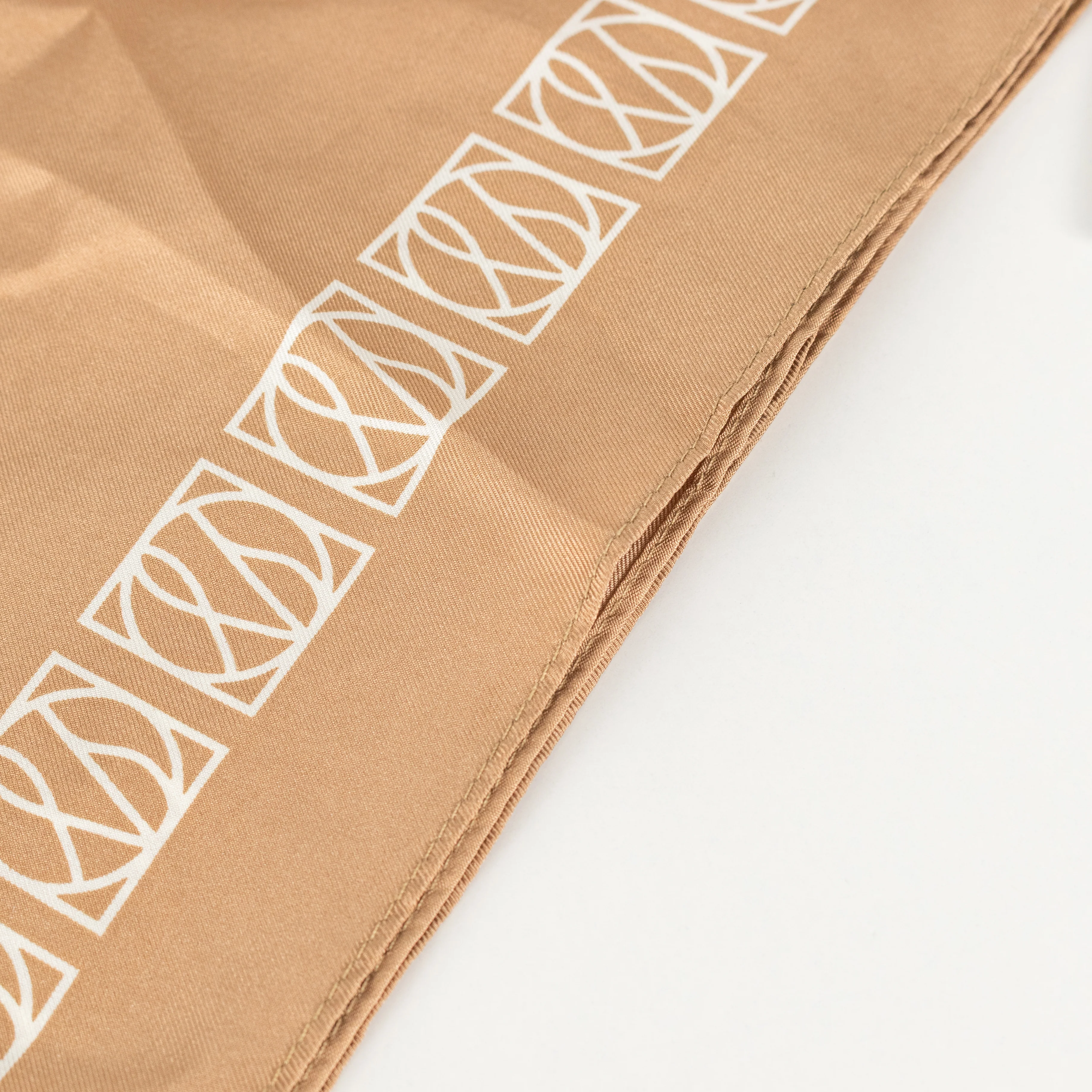 LeScarf Tan Silk Square Neckerchief - Image 6