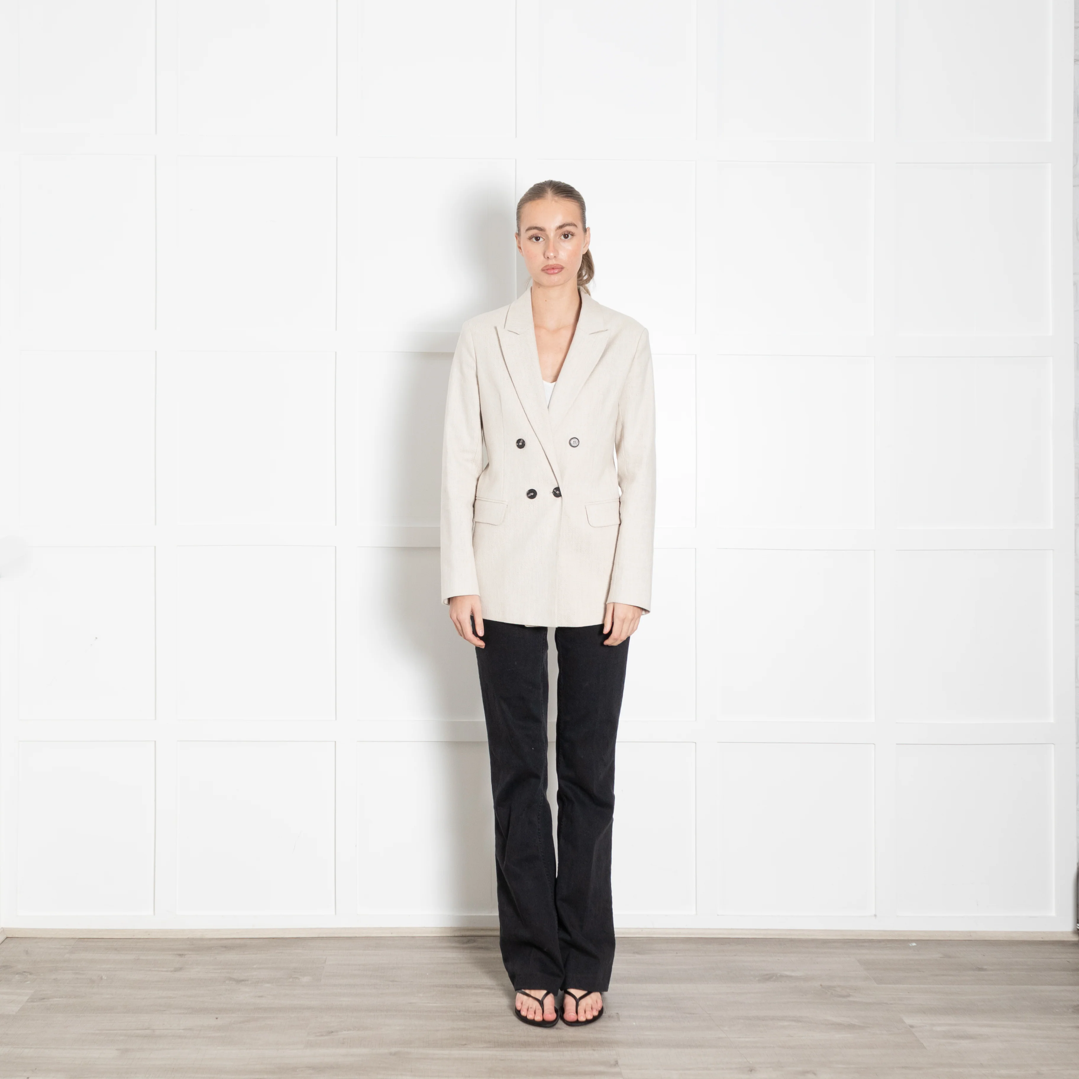 Levete Cream Double Breasted Jacket