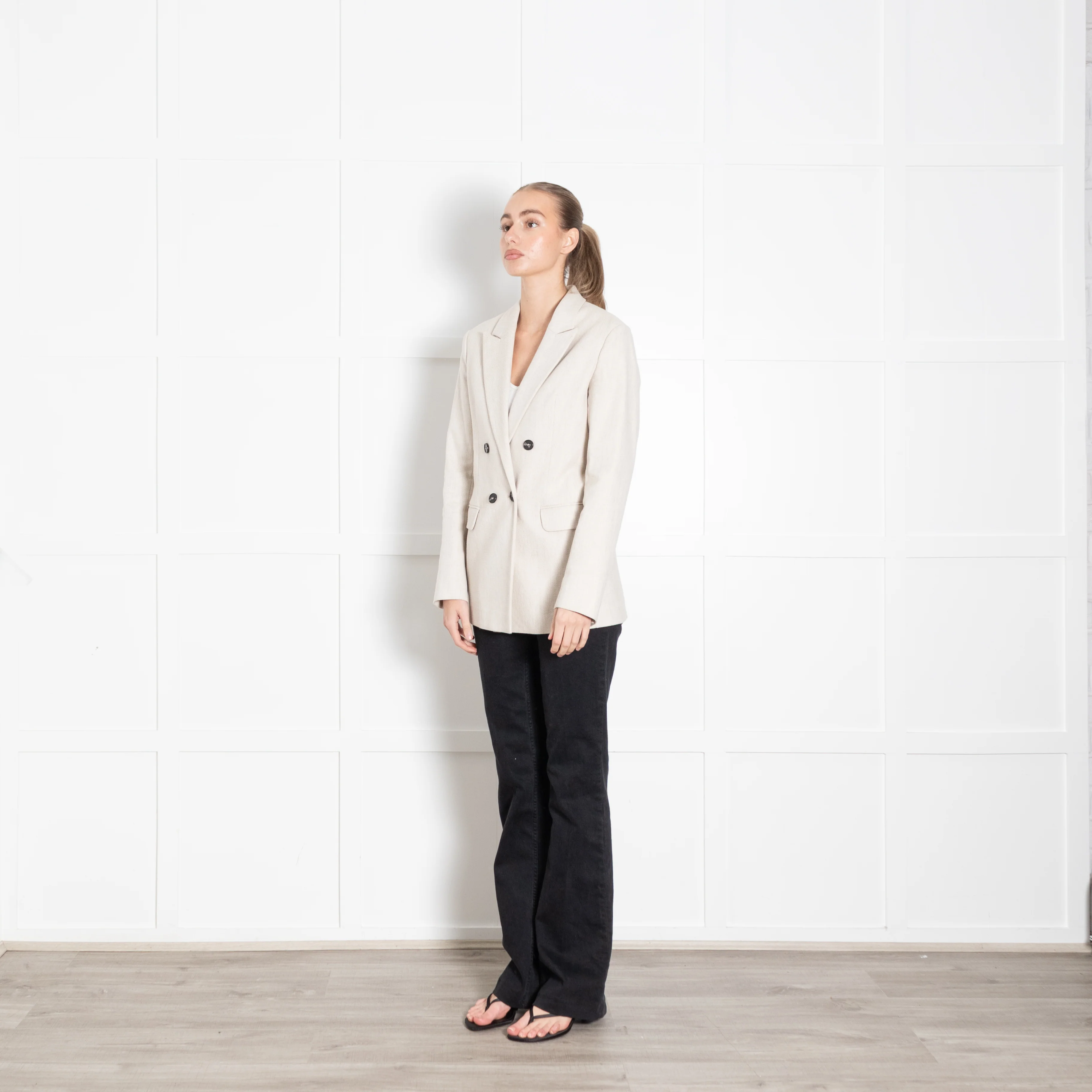 Levete Cream Double Breasted Jacket - Image 3