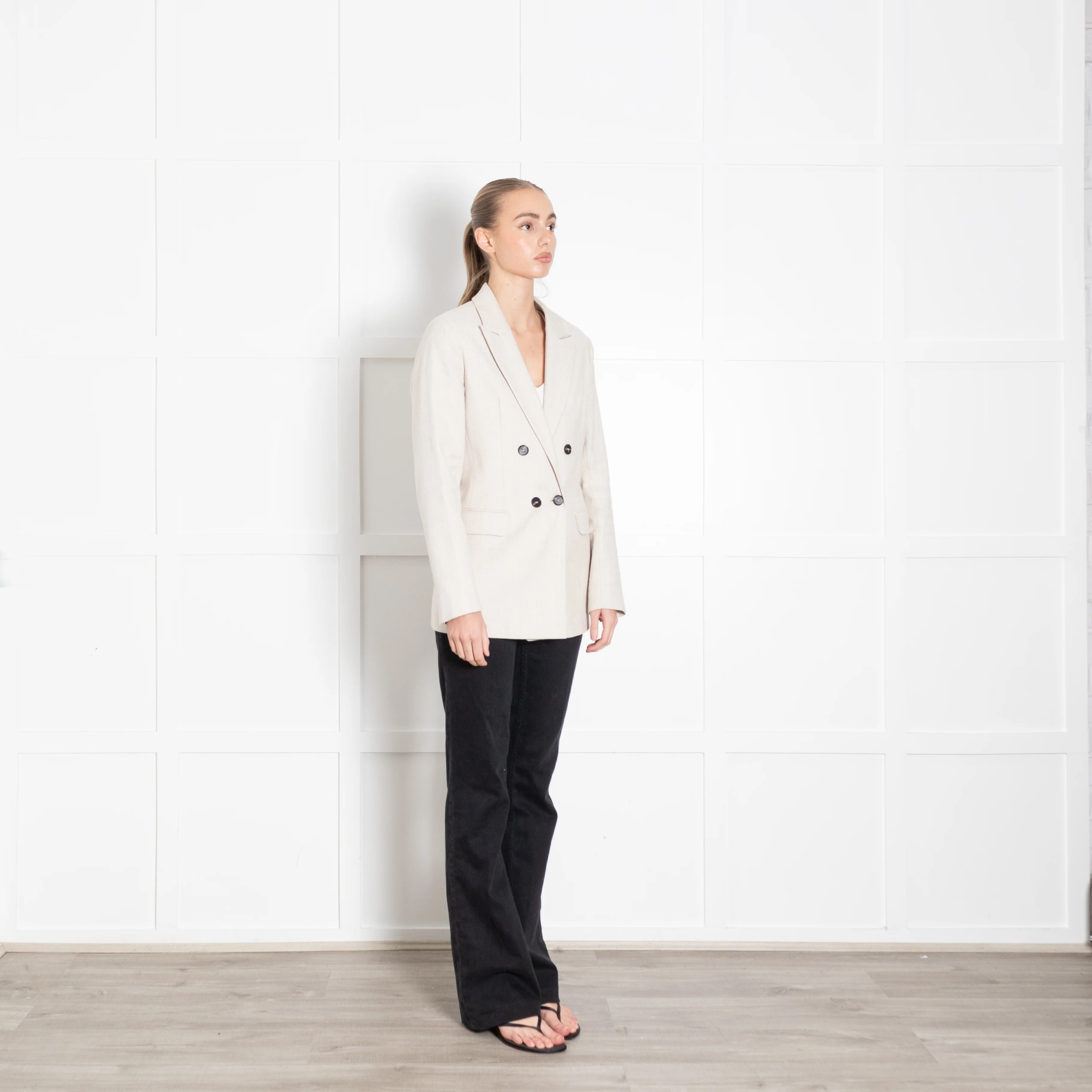 Levete Cream Double Breasted Jacket - Image 7
