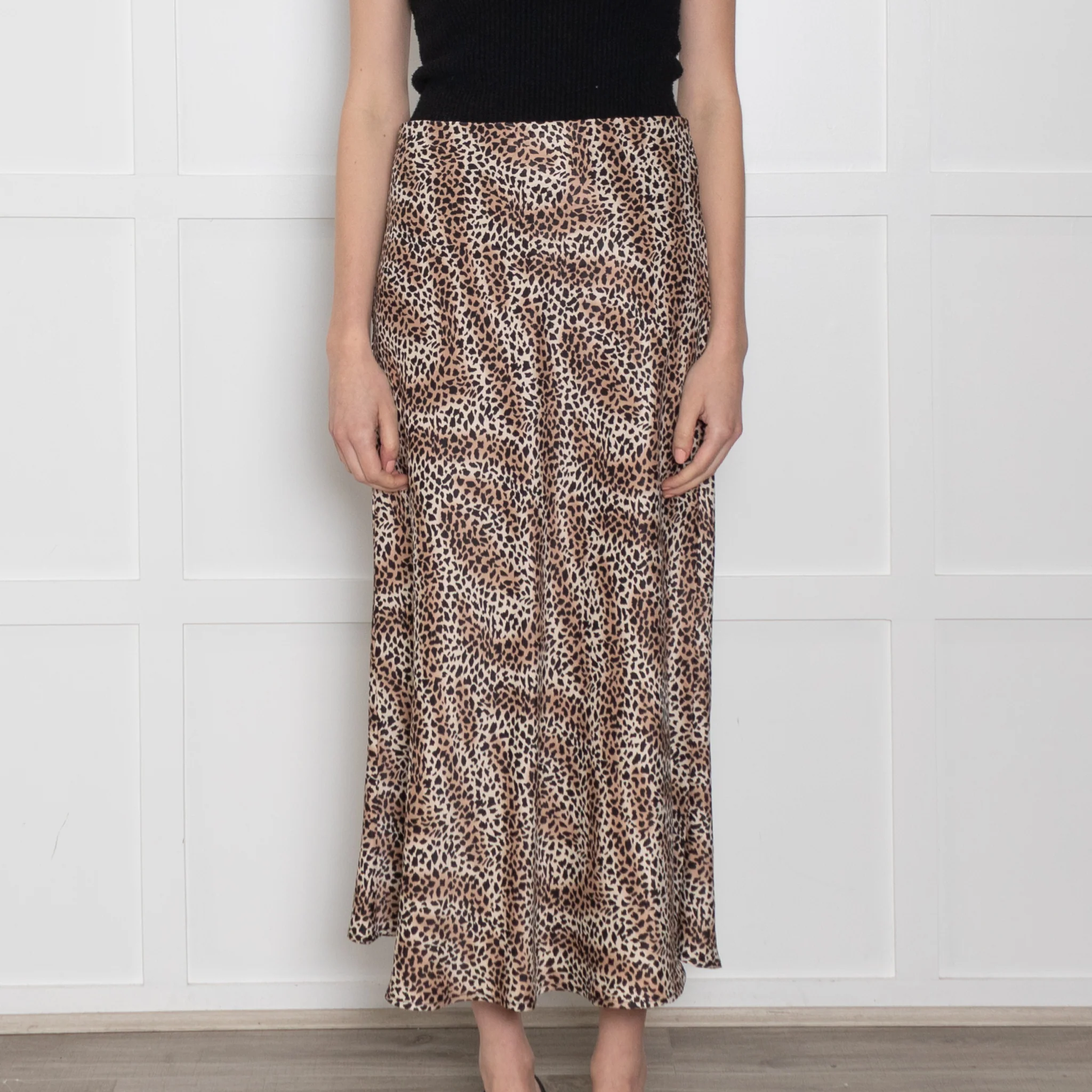 Levete Room Brown Animal Print Elasticated Waist Skirt - Image 2