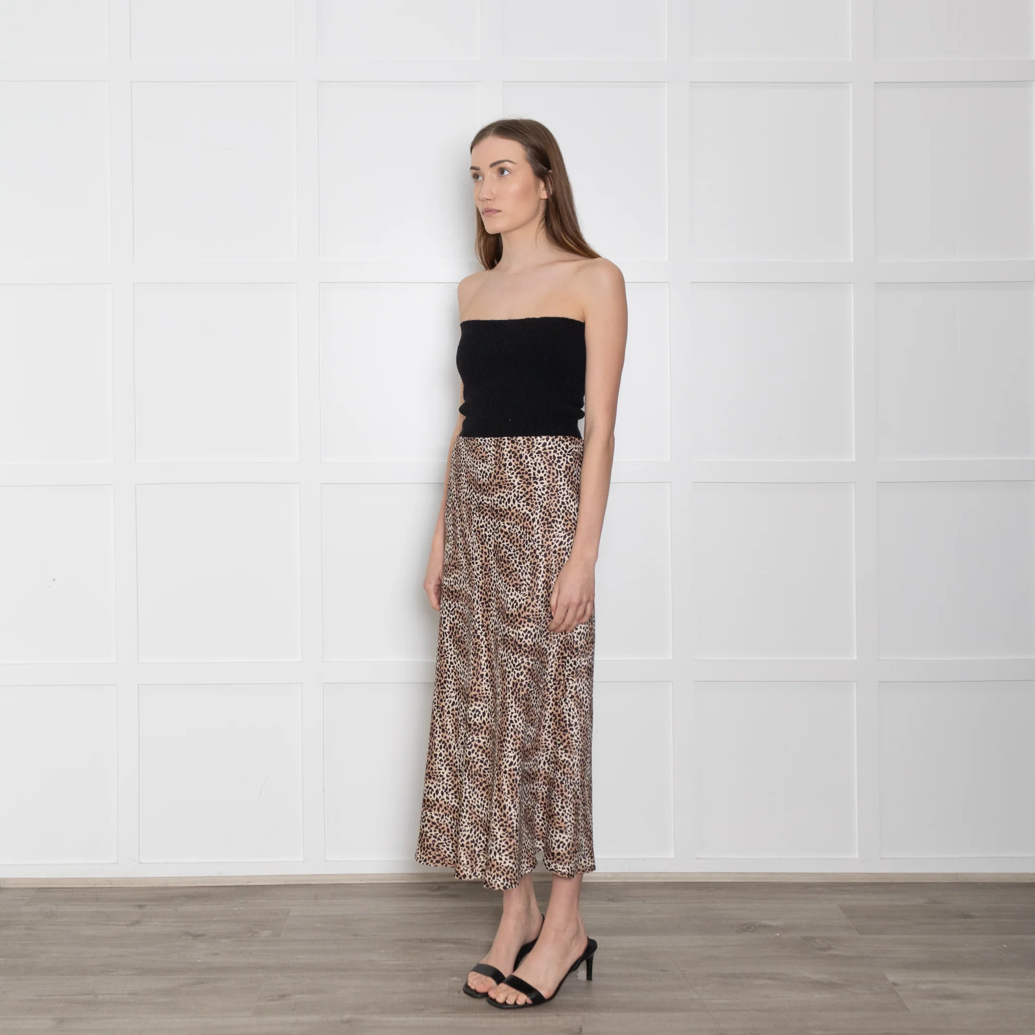 Levete Room Brown Animal Print Elasticated Waist Skirt - Image 3
