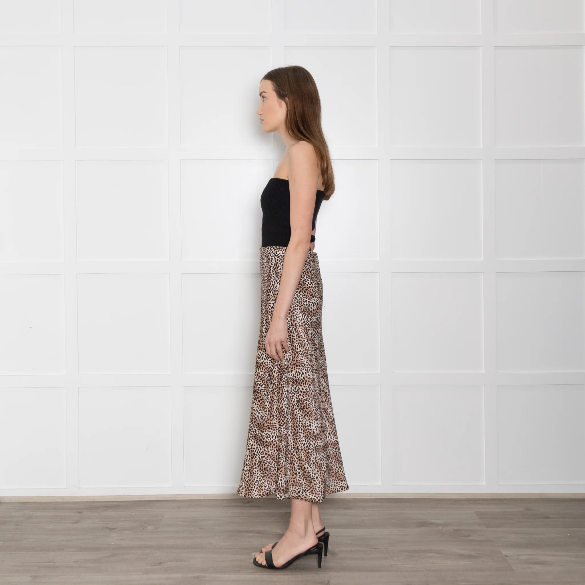 Levete Room Brown Animal Print Elasticated Waist Skirt - Image 4