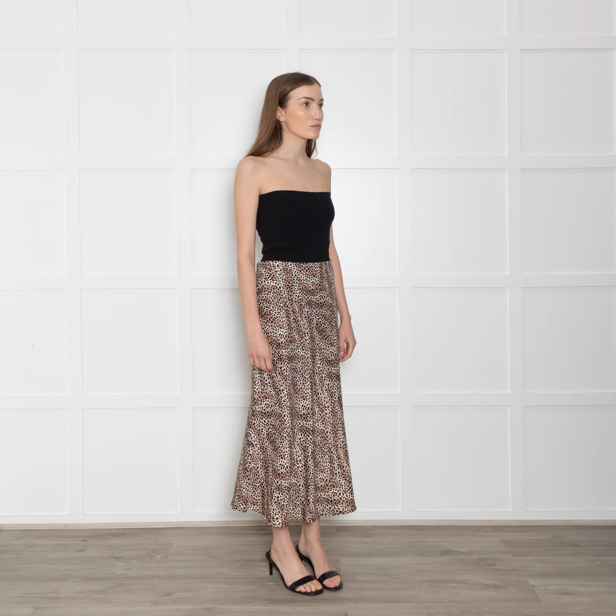 Levete Room Brown Animal Print Elasticated Waist Skirt - Image 7