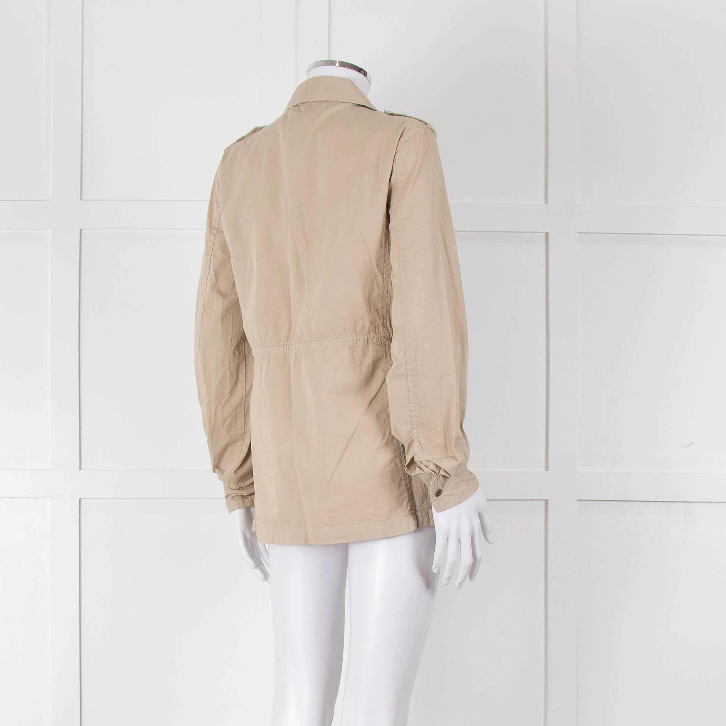 Lily Aldridge For Velvet Beige Cotton Zip Up Jacket - Image 4