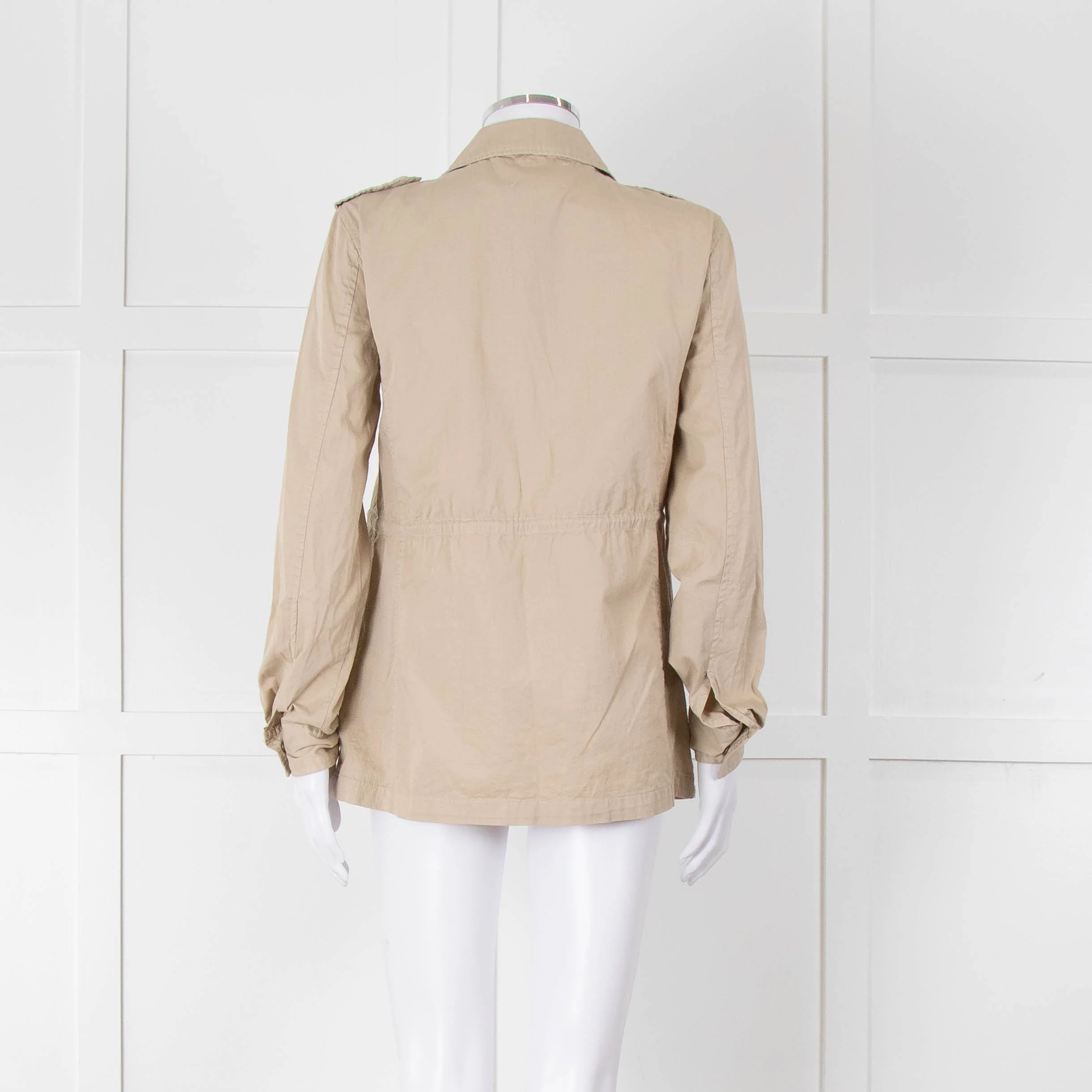 Lily Aldridge For Velvet Beige Cotton Zip Up Jacket - Image 5