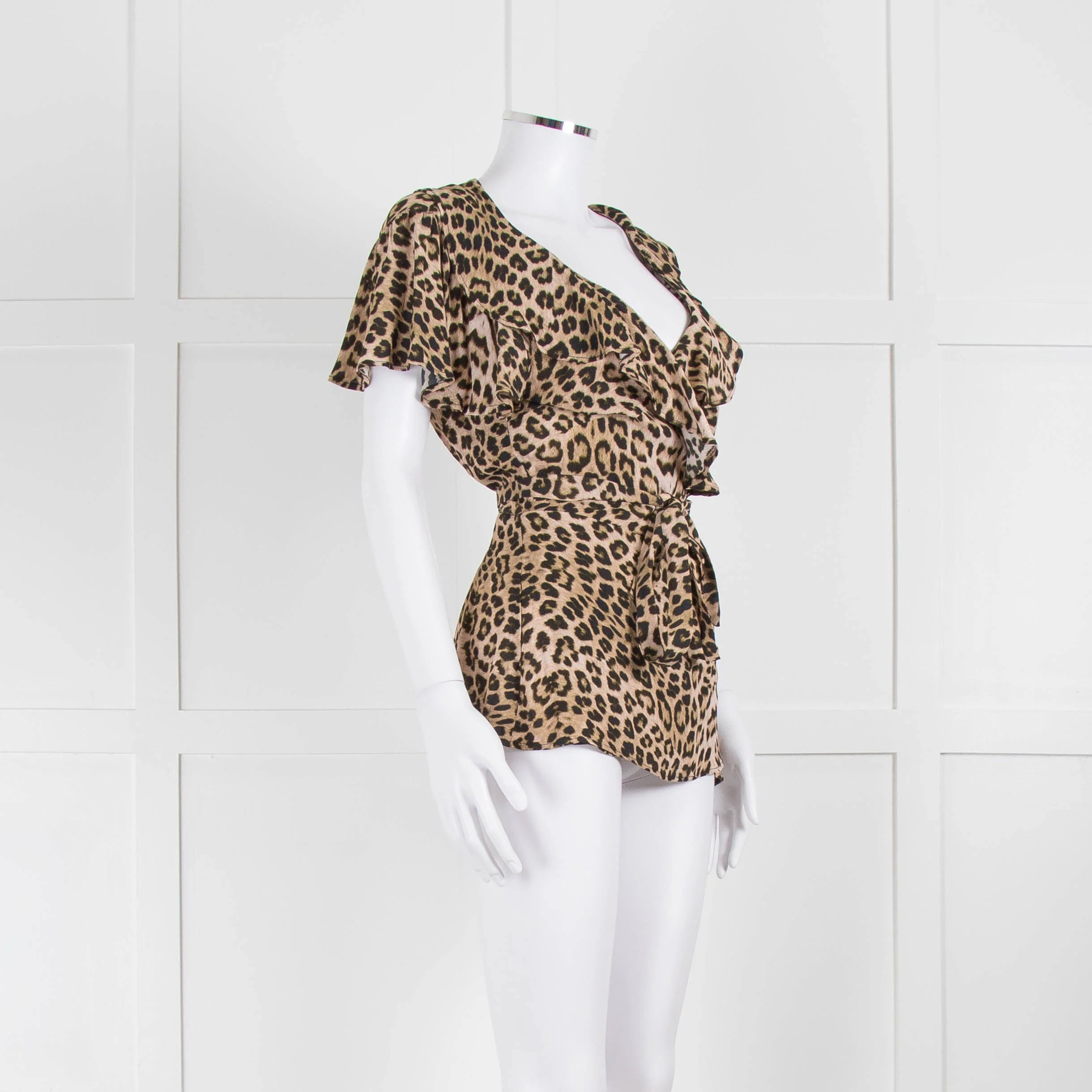 Lily and Lionel Animal Print Sleeveless Wrap Top - Image 2
