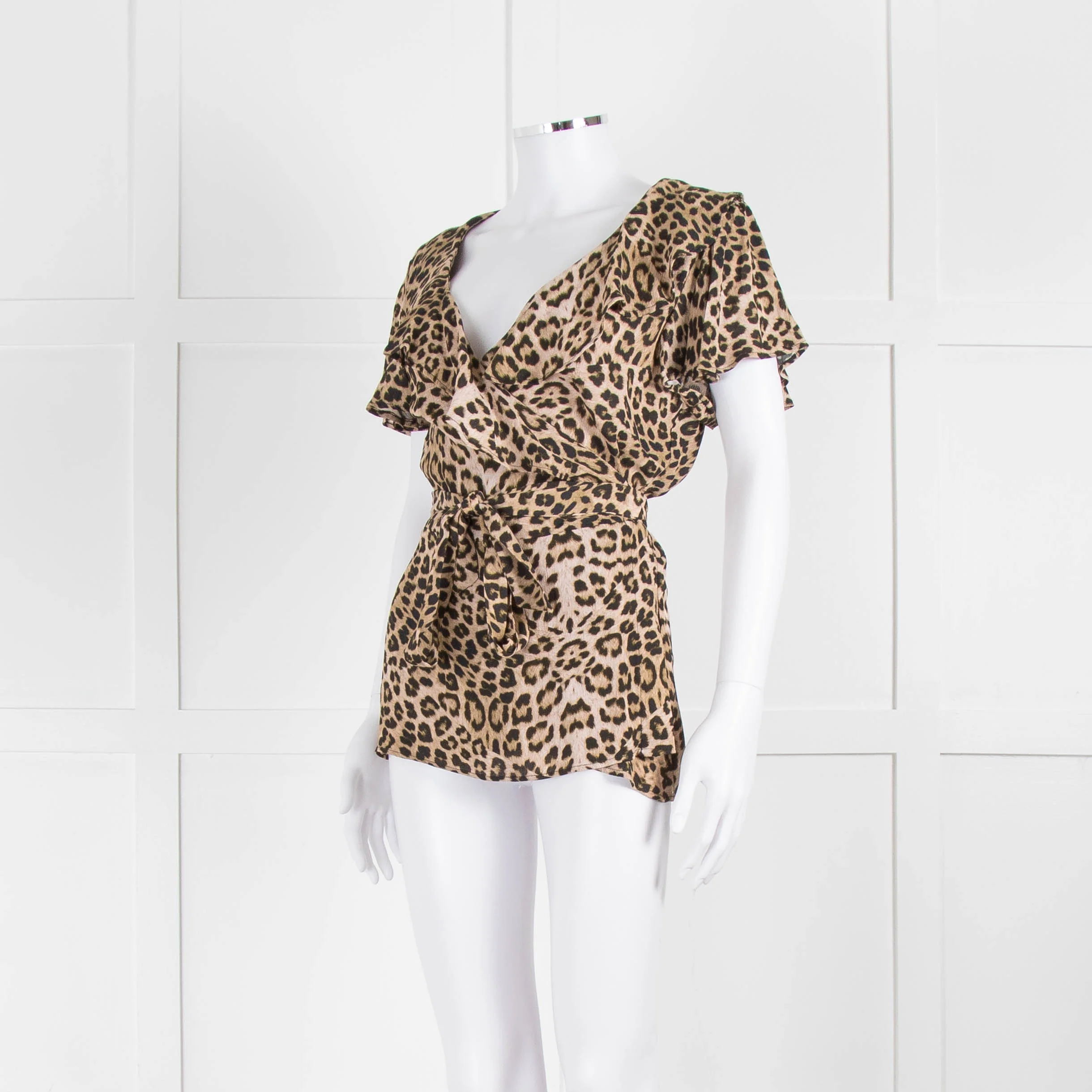 Lily and Lionel Animal Print Sleeveless Wrap Top - Image 8