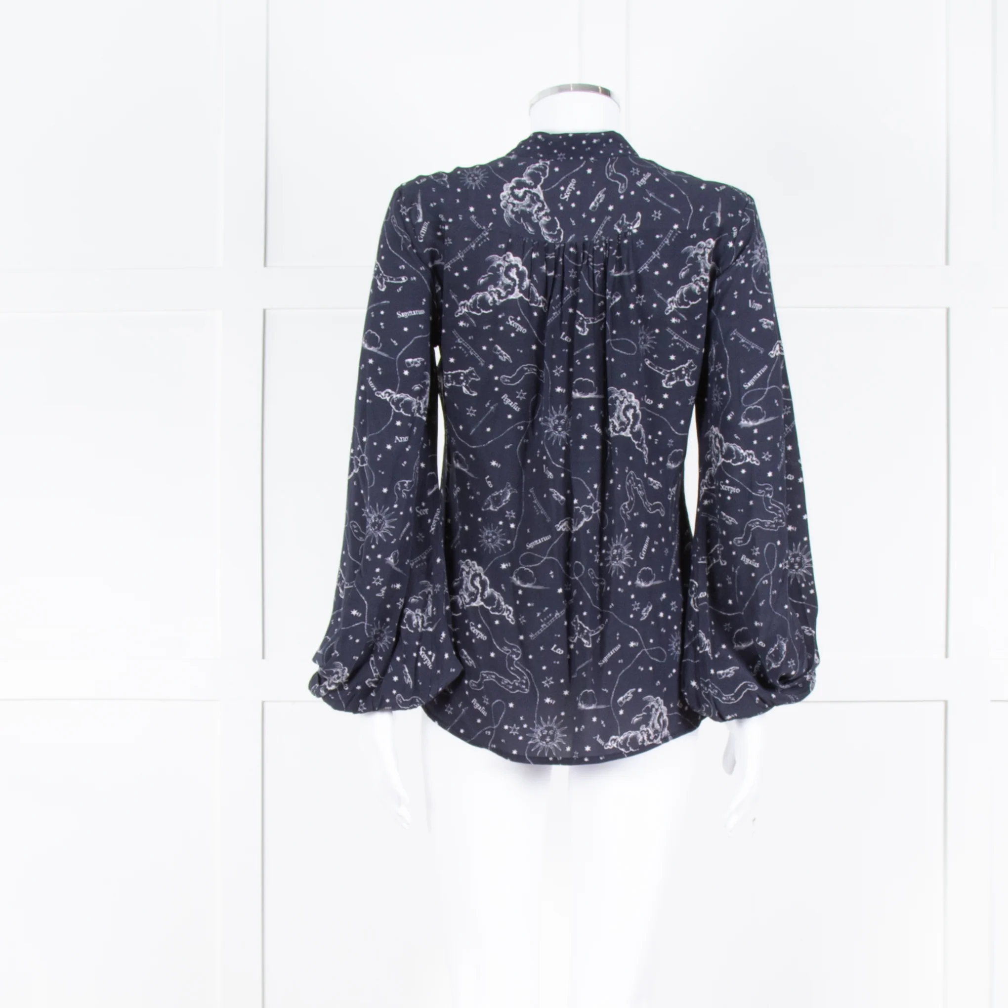 Lily And Lionel Navy White Astrological Print Long Sleeve Top - Image 5