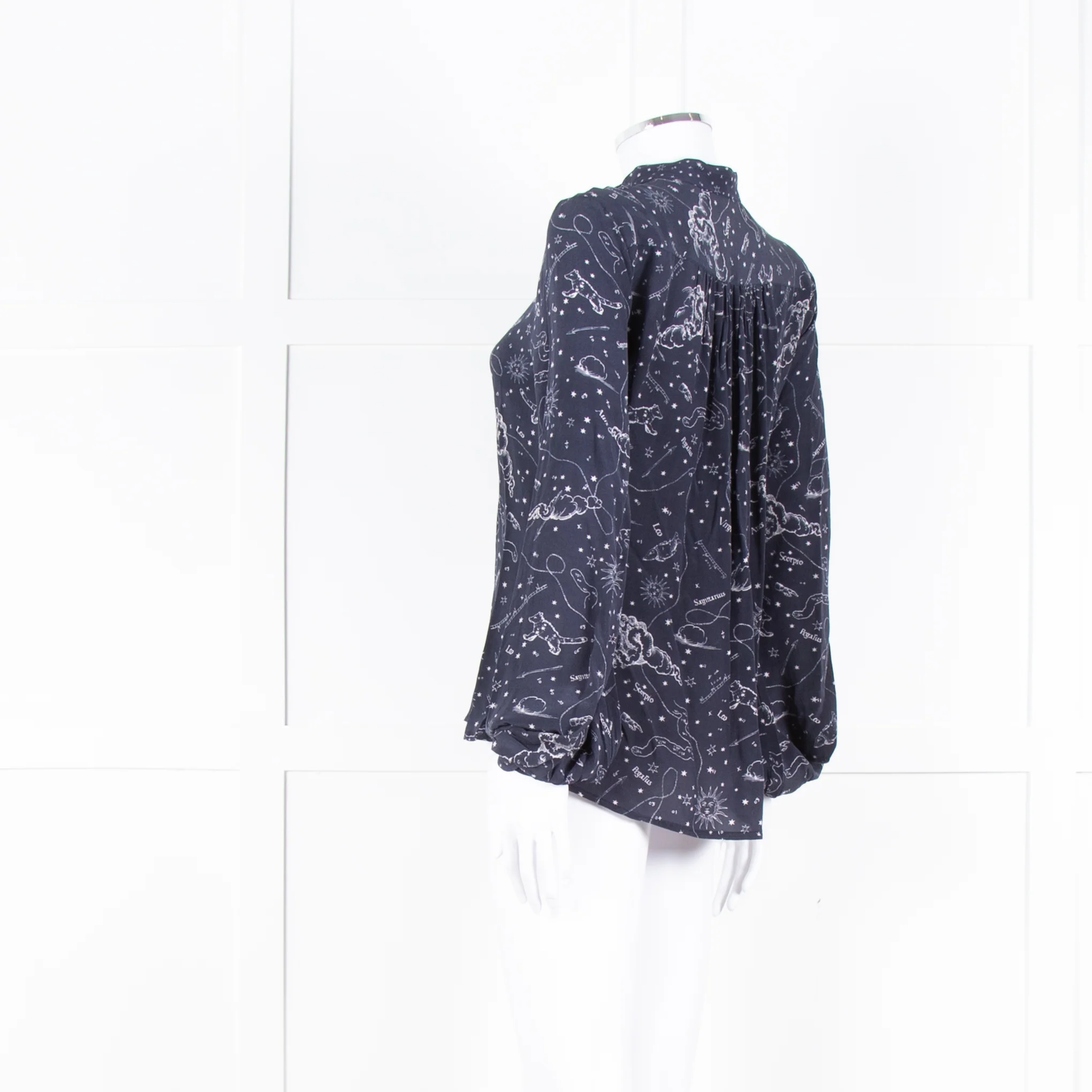 Lily And Lionel Navy White Astrological Print Long Sleeve Top - Image 6