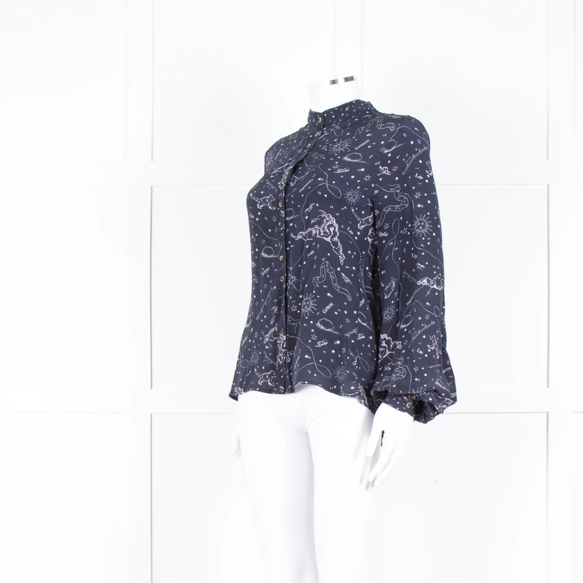 Lily And Lionel Navy White Astrological Print Long Sleeve Top - Image 8