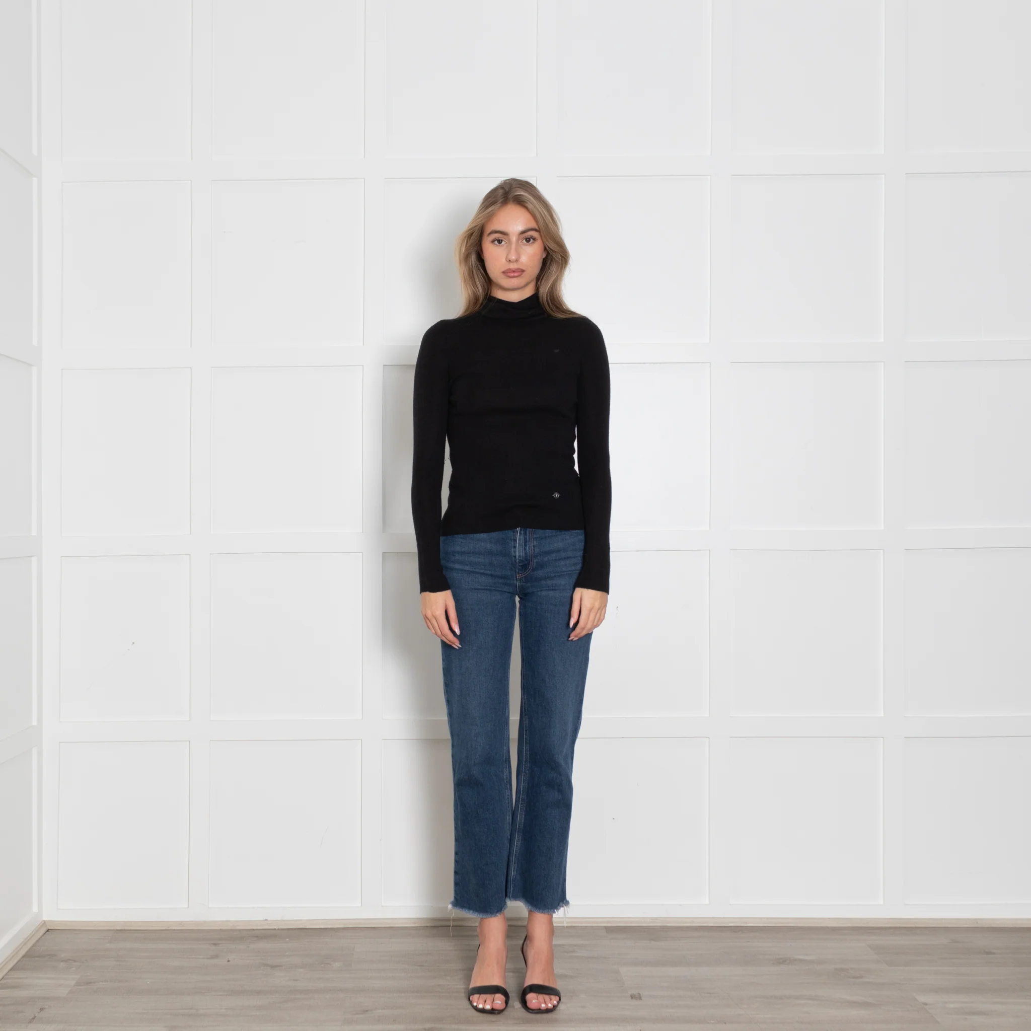 Lilysilk Silk & Cashmere Mix Black Poloneck Jumper