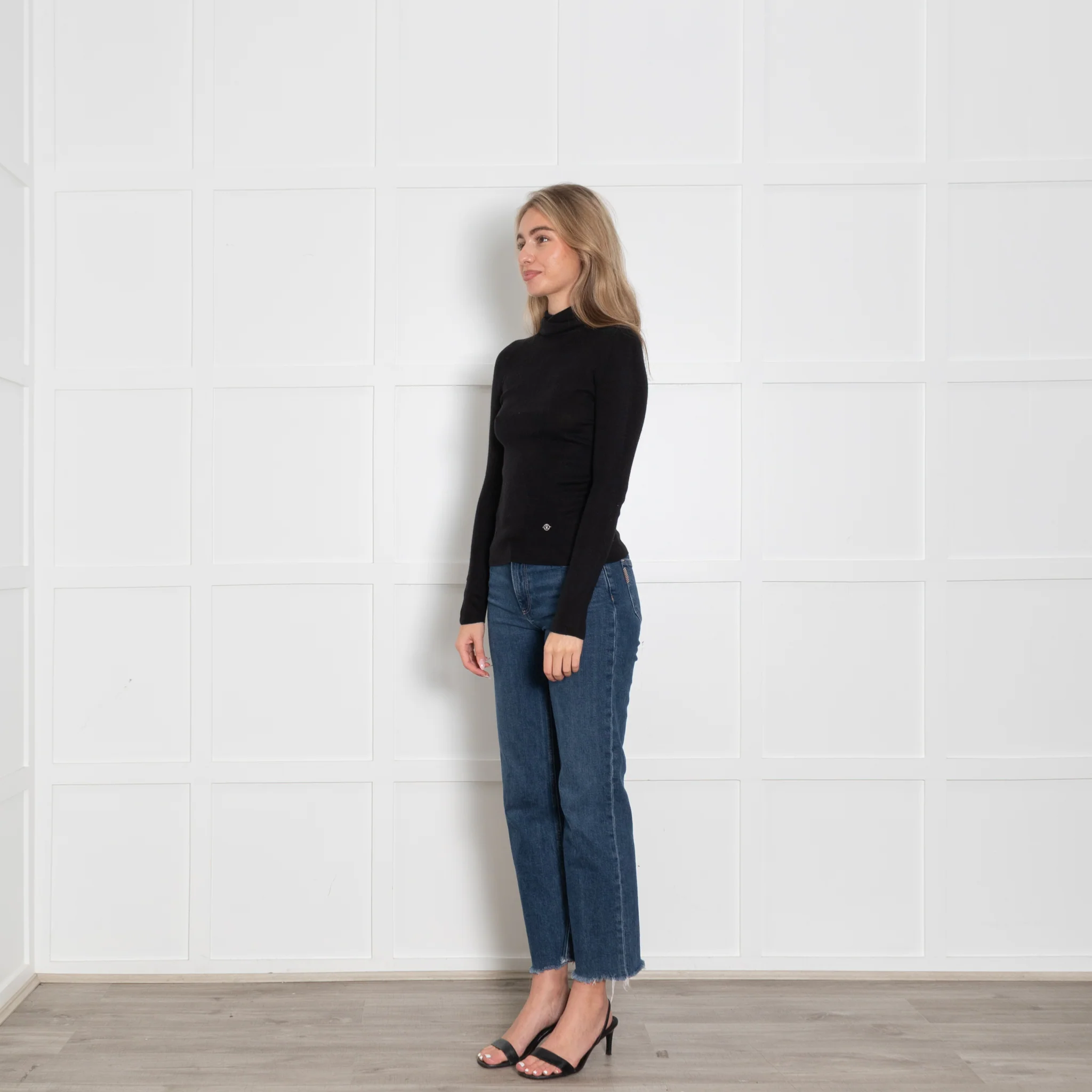 Lilysilk Silk & Cashmere Mix Black Poloneck Jumper - Image 3
