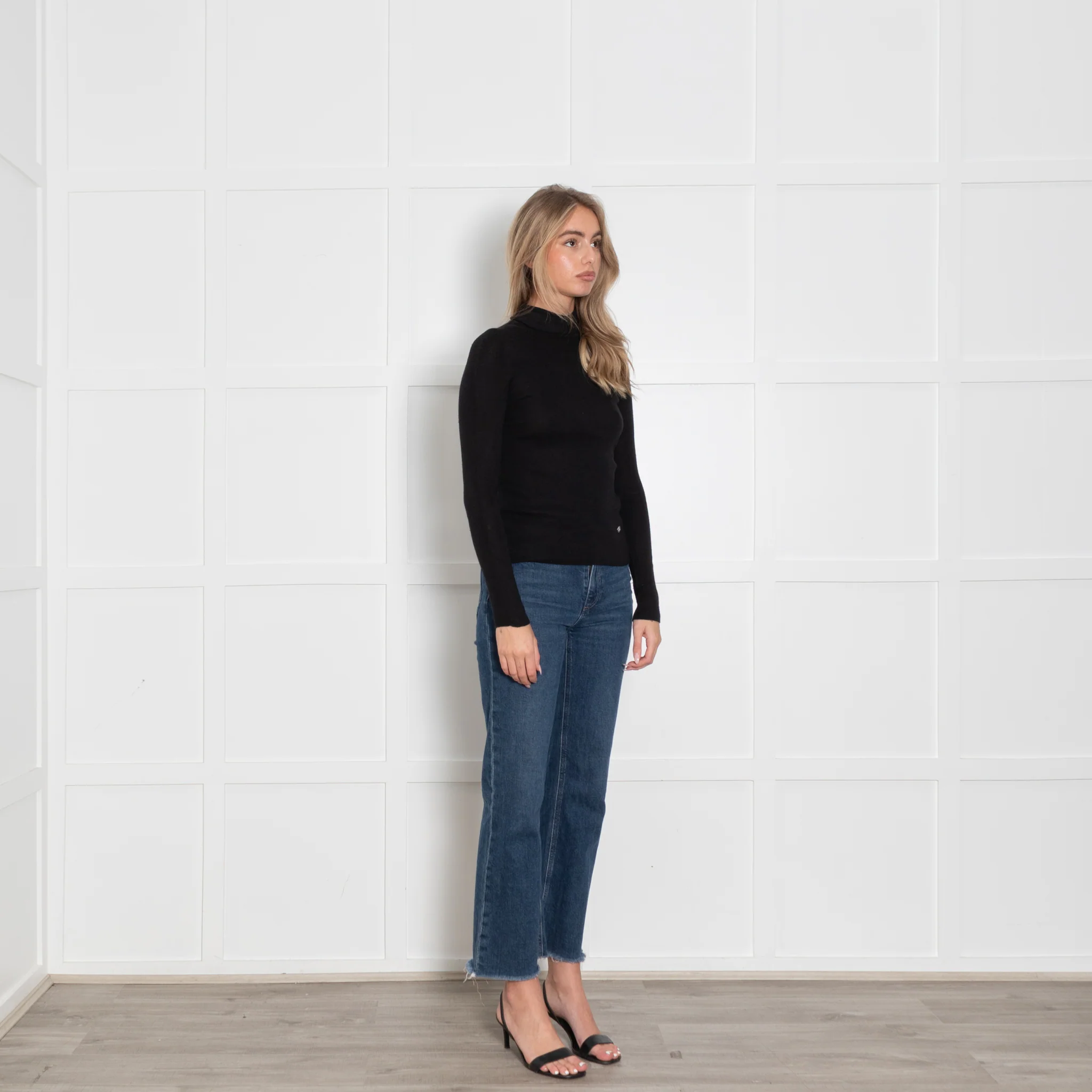 Lilysilk Silk & Cashmere Mix Black Poloneck Jumper - Image 7