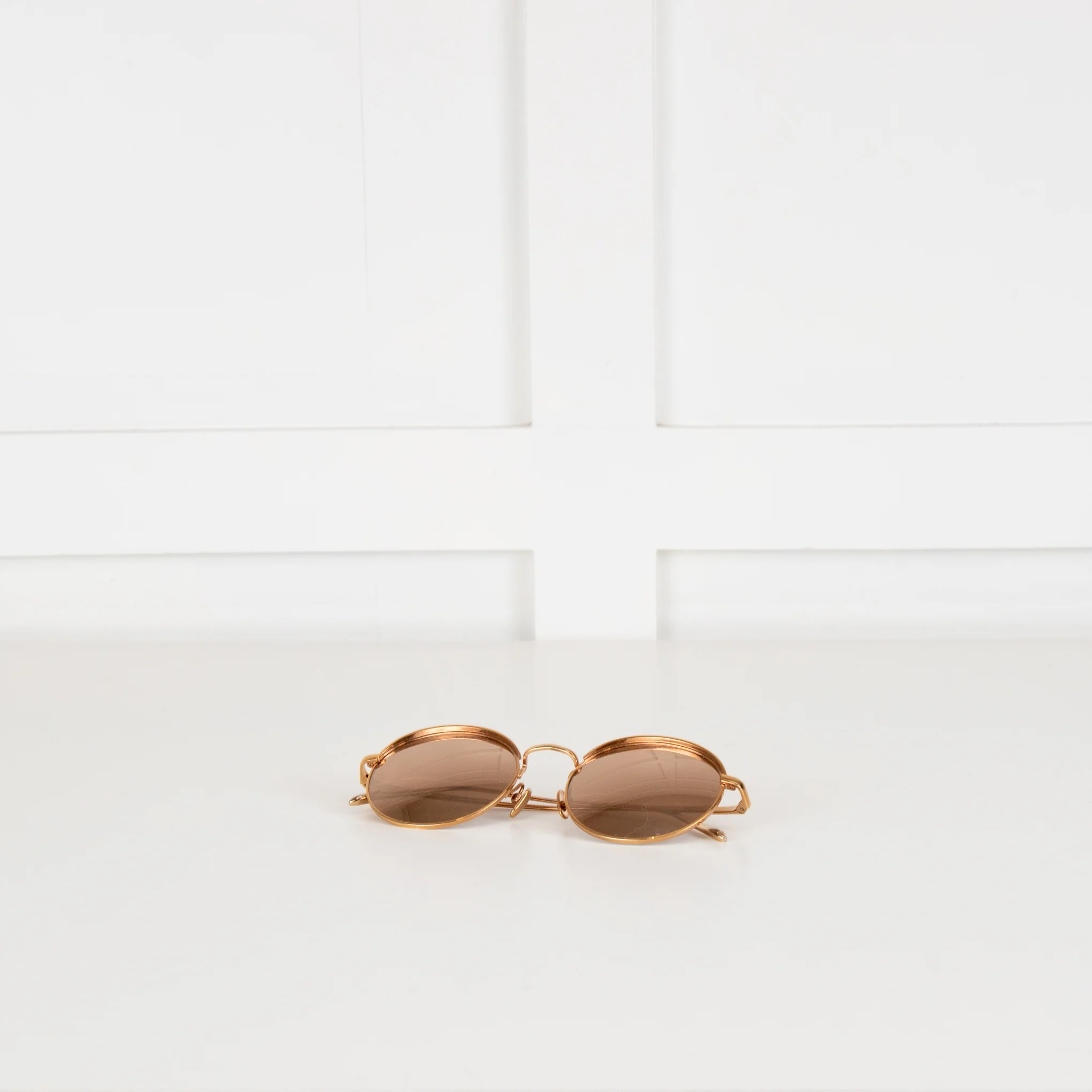 Linda Farrow Rose Gold Oval Frame Mirrored Sunglasses - Image 6