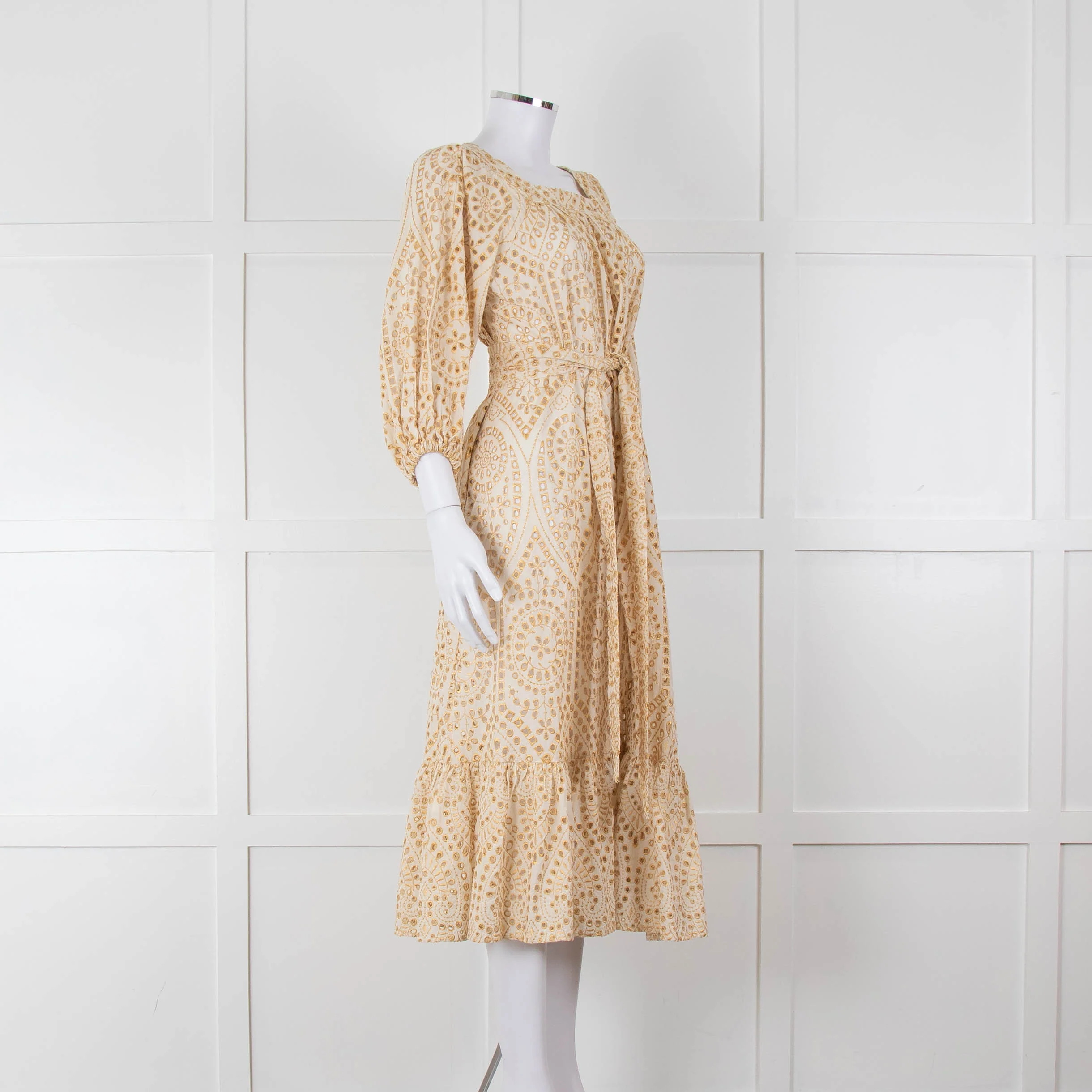 Lisa Marie Fernandez Cream And Gold Broderie Jumpsuit - Image 2