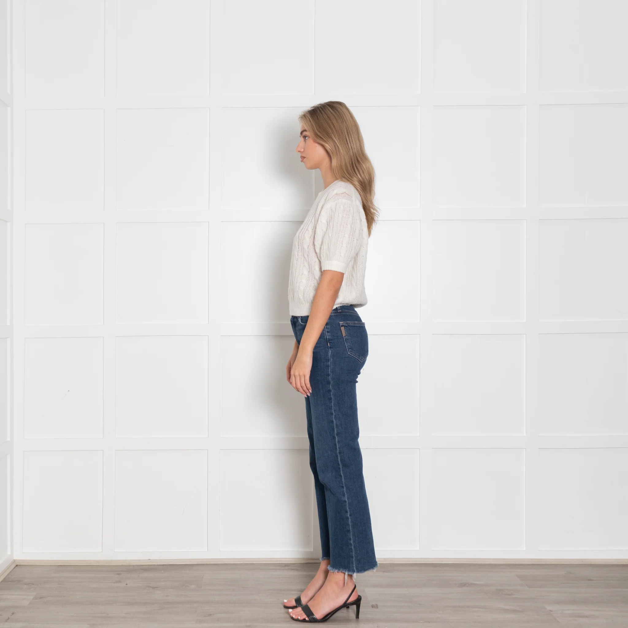 Lisa Yang Cream Cashmere & Silk Short-sleeve Jumper - Image 4