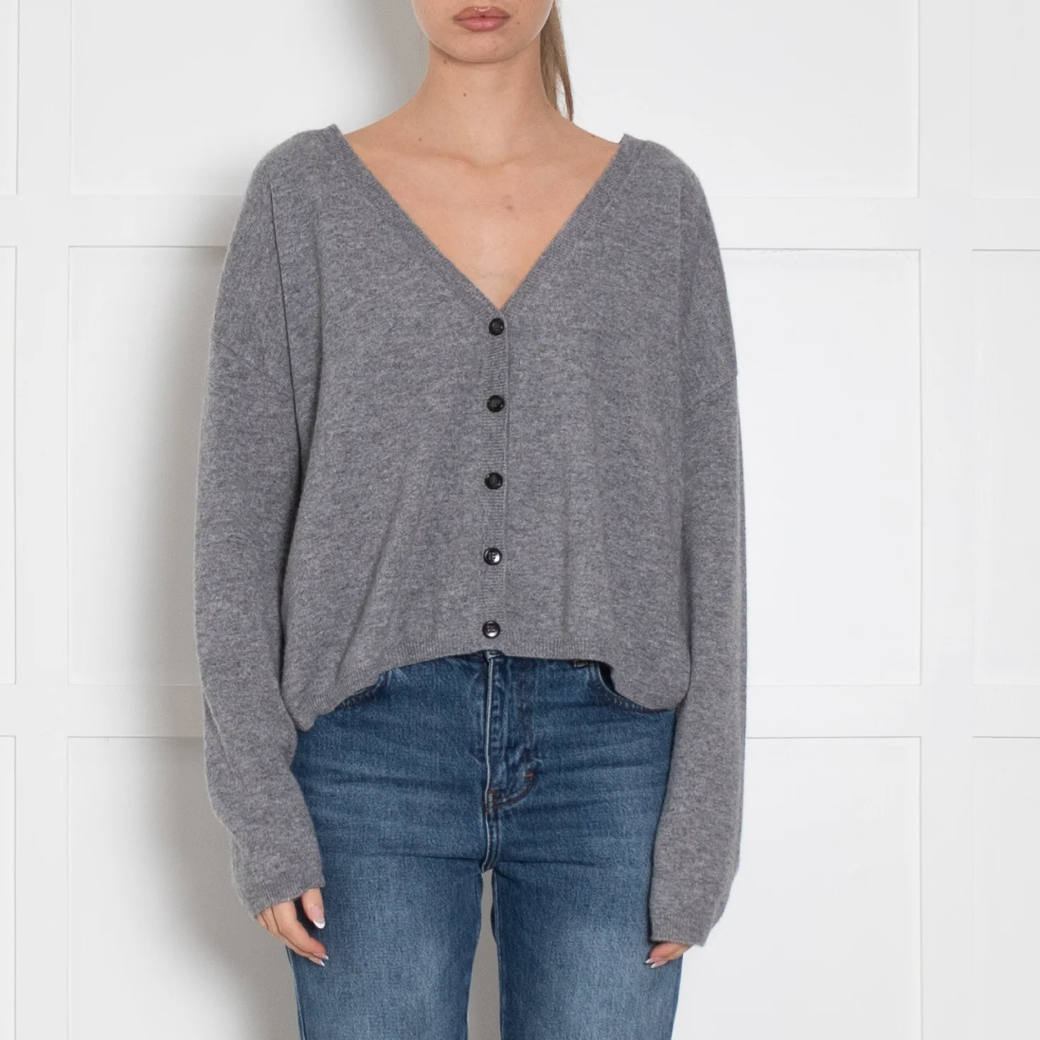 Lisa Yang Grey Cashmere Oversized Cardigan - Image 2