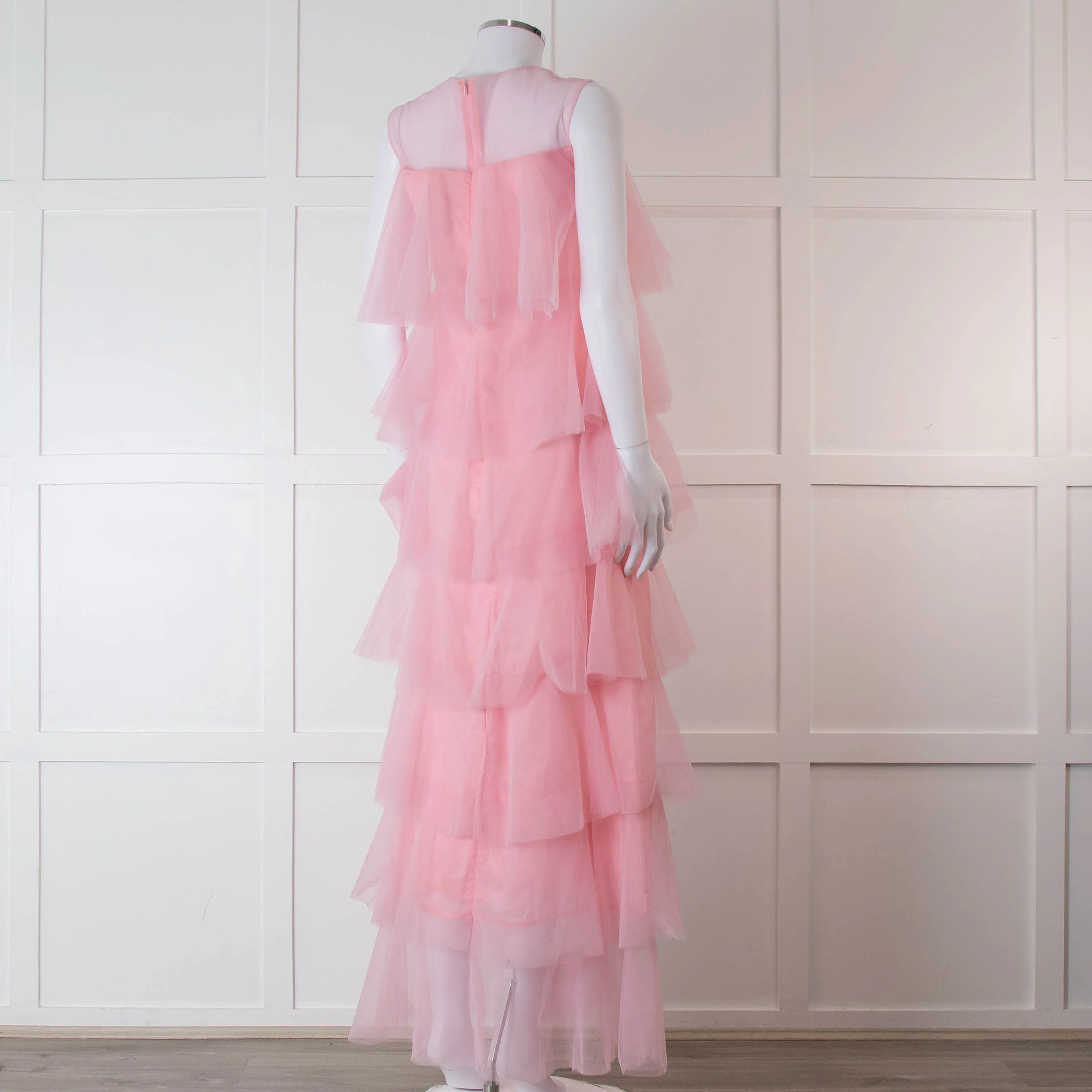 Lisou Pale Pink Layered Tulle Sleeveless Maxi Dress - Image 4