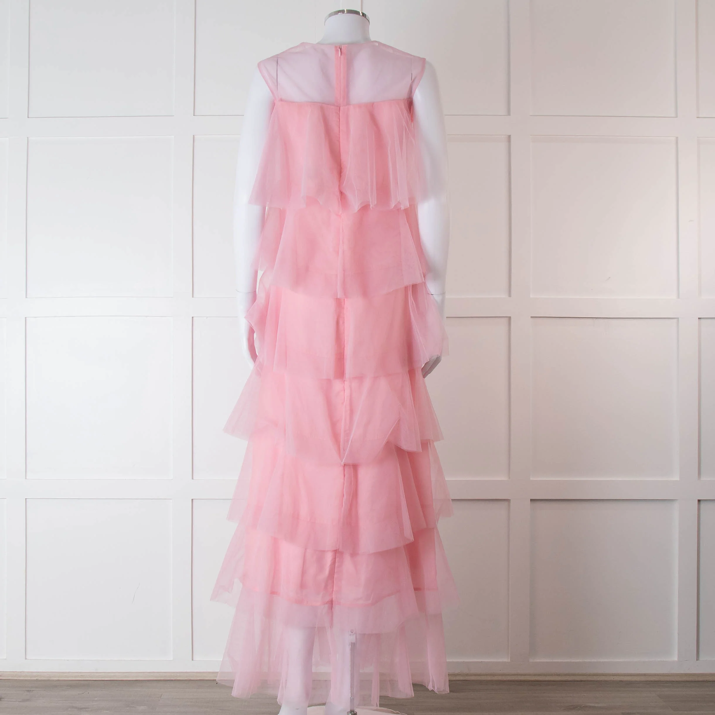 Lisou Pale Pink Layered Tulle Sleeveless Maxi Dress - Image 5