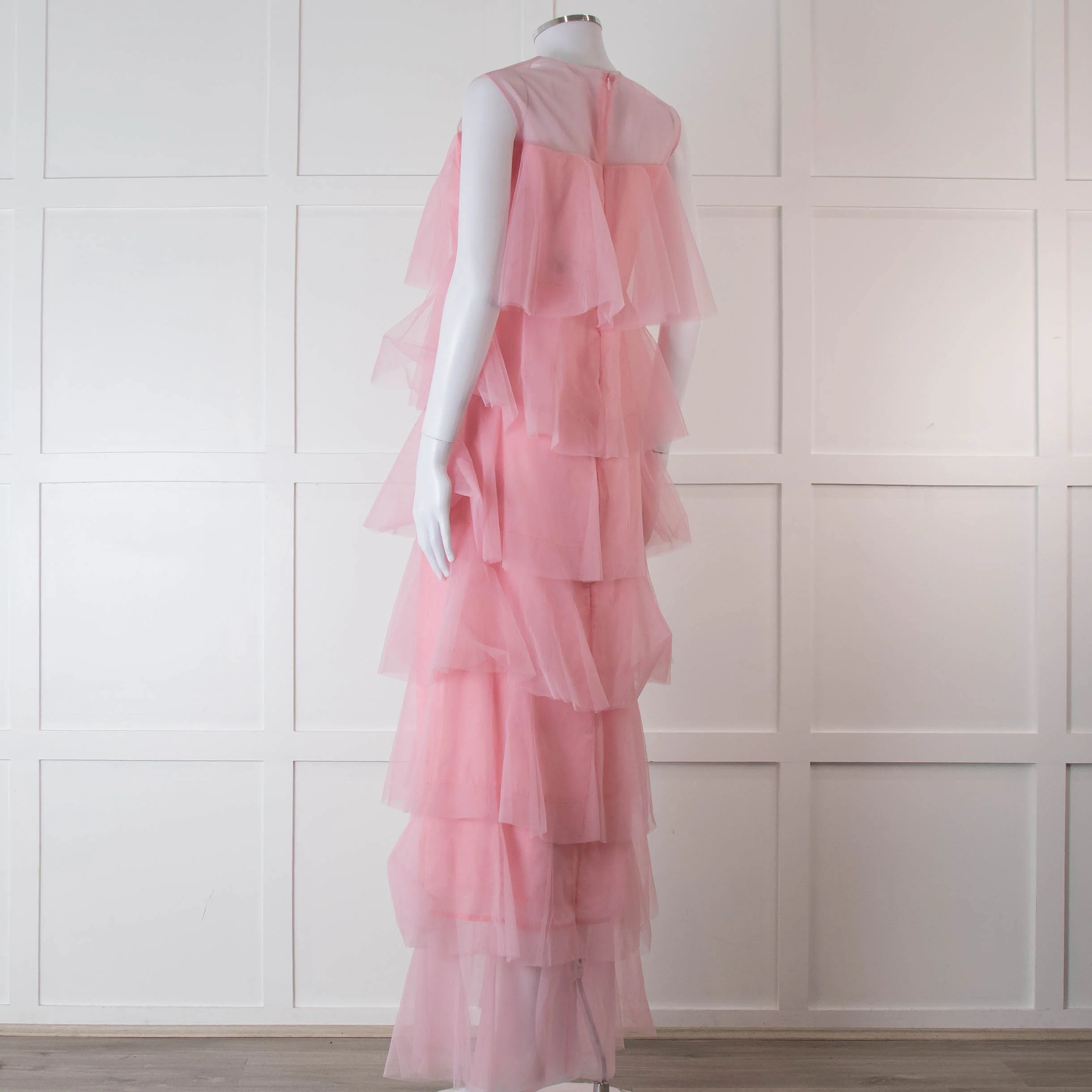 Lisou Pale Pink Layered Tulle Sleeveless Maxi Dress - Image 6