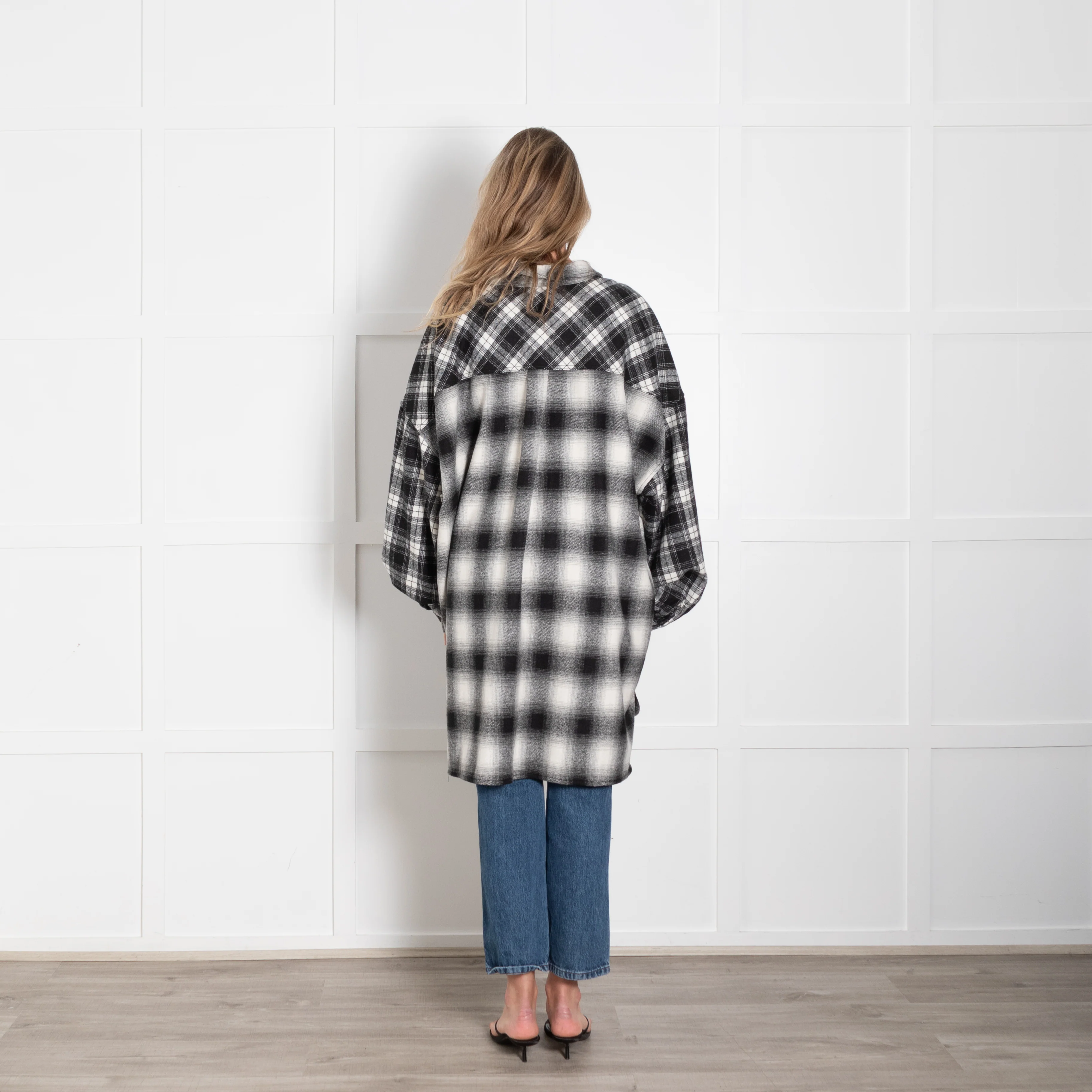 Little Lies Grey Plaid Rivington Oversized Shirt - Image 5