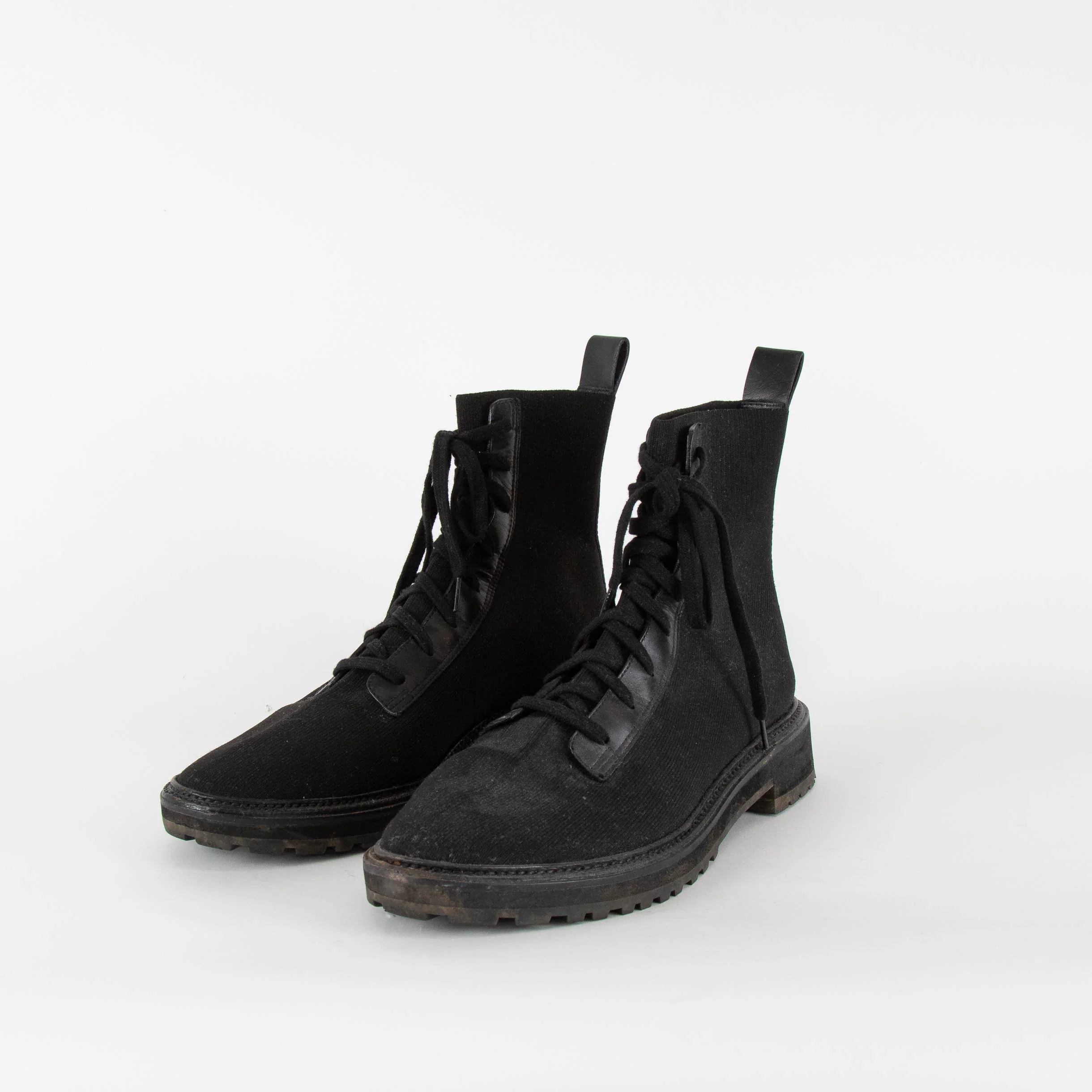 Loeffler Randall Black Lace Up Sock Boots - Image 2