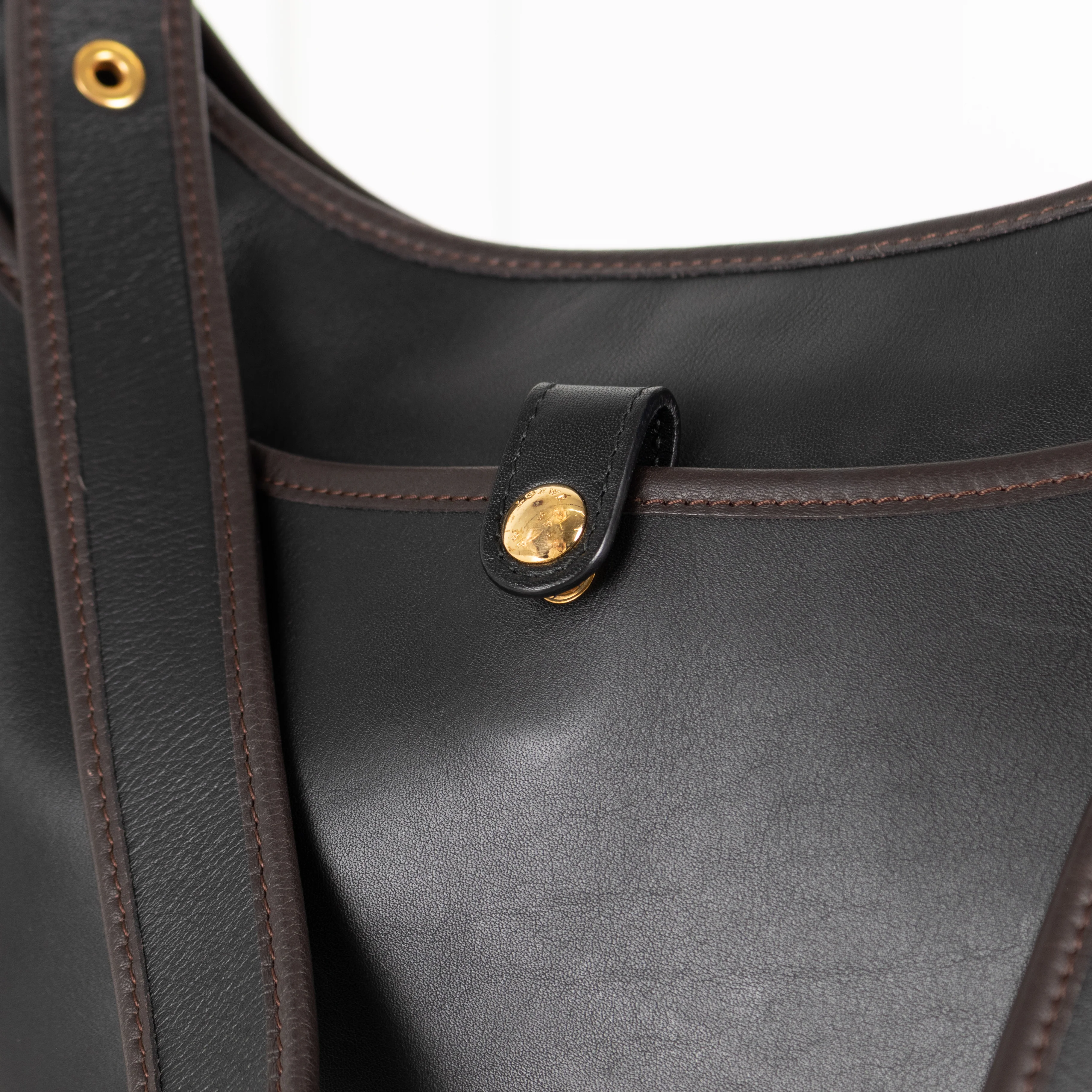 Loewe Sofia Anagram Black Crossbody Bag With Brown Piping - Image 7