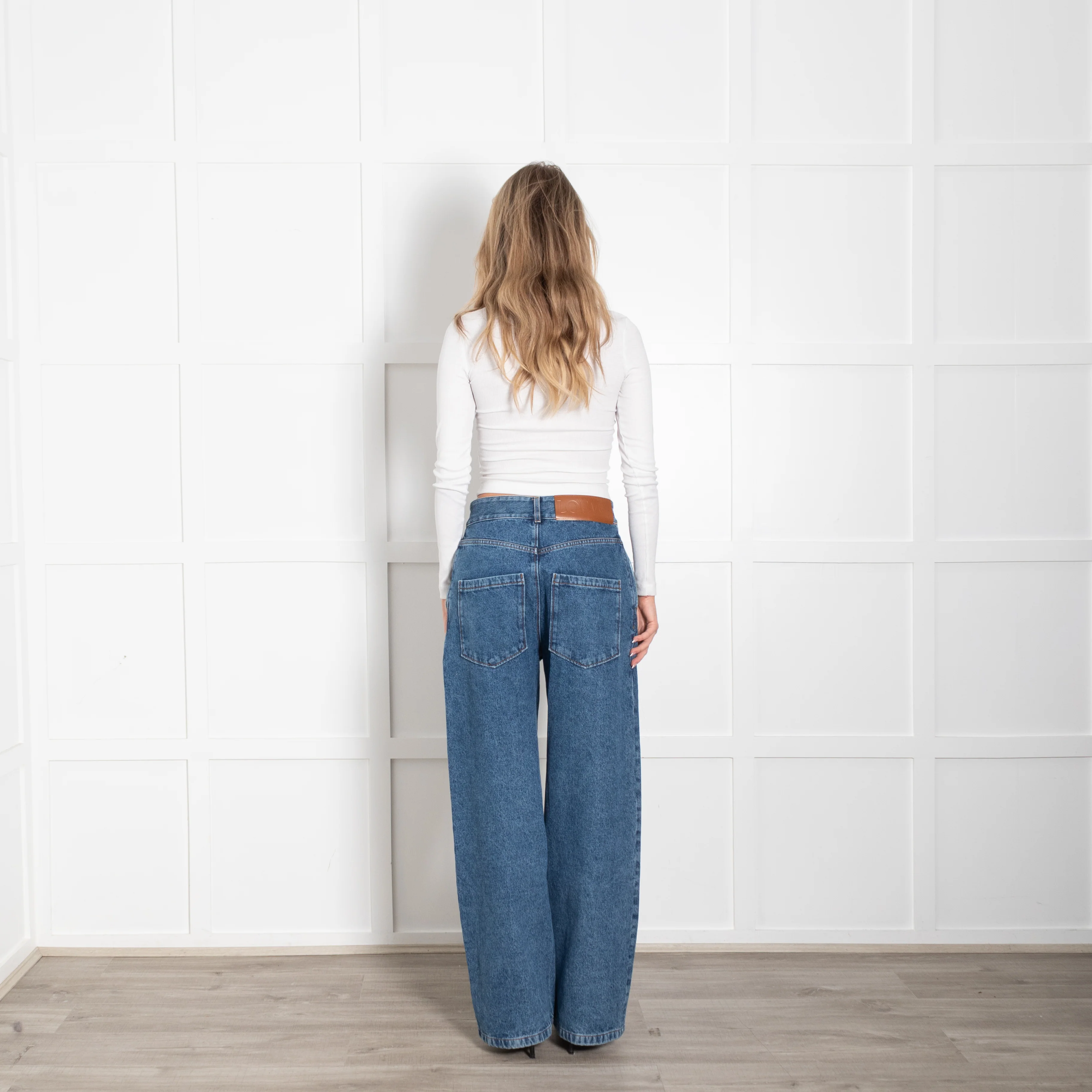Loewe Anagram Blue Denim Baggy Jeans - Image 5