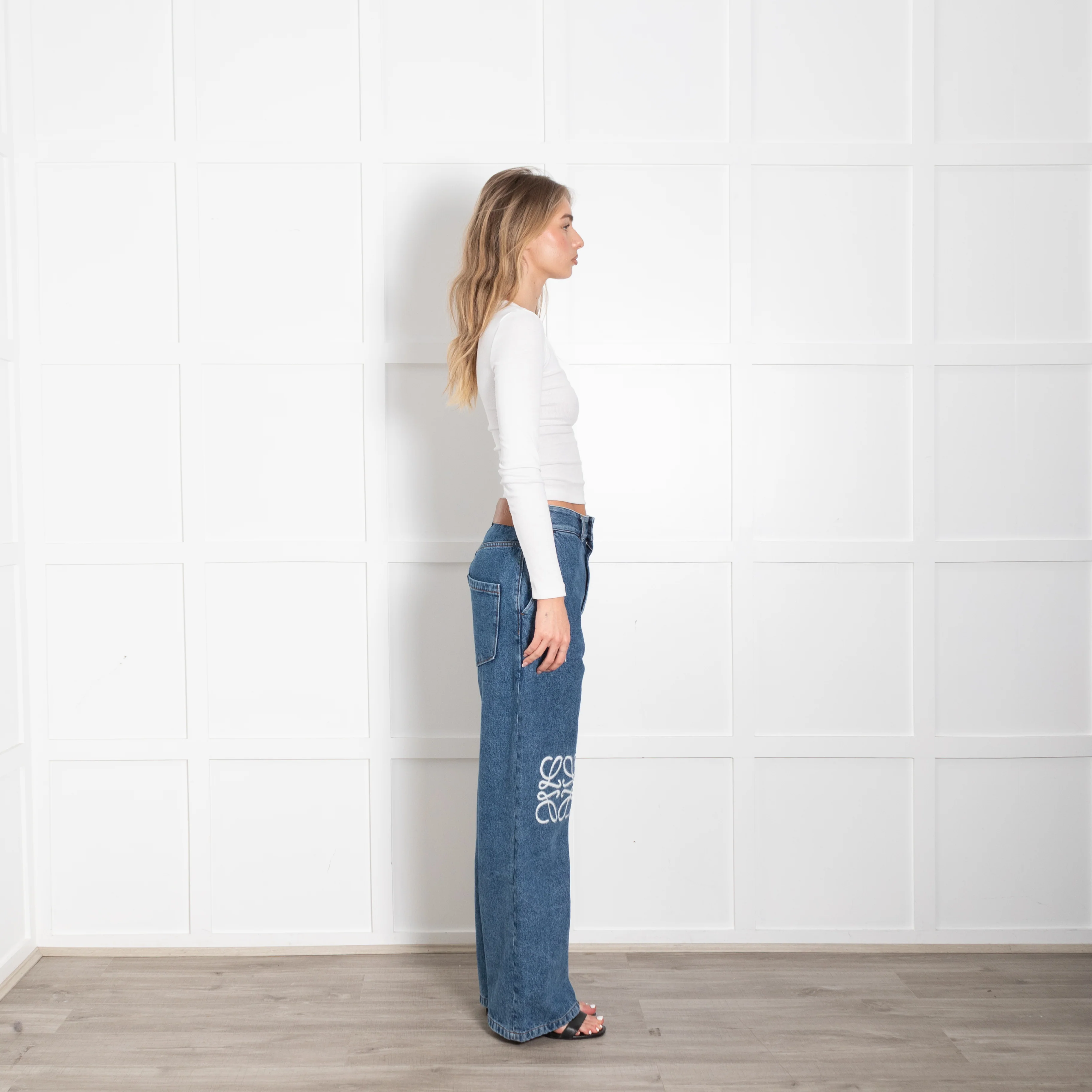 Loewe Anagram Blue Denim Baggy Jeans - Image 6