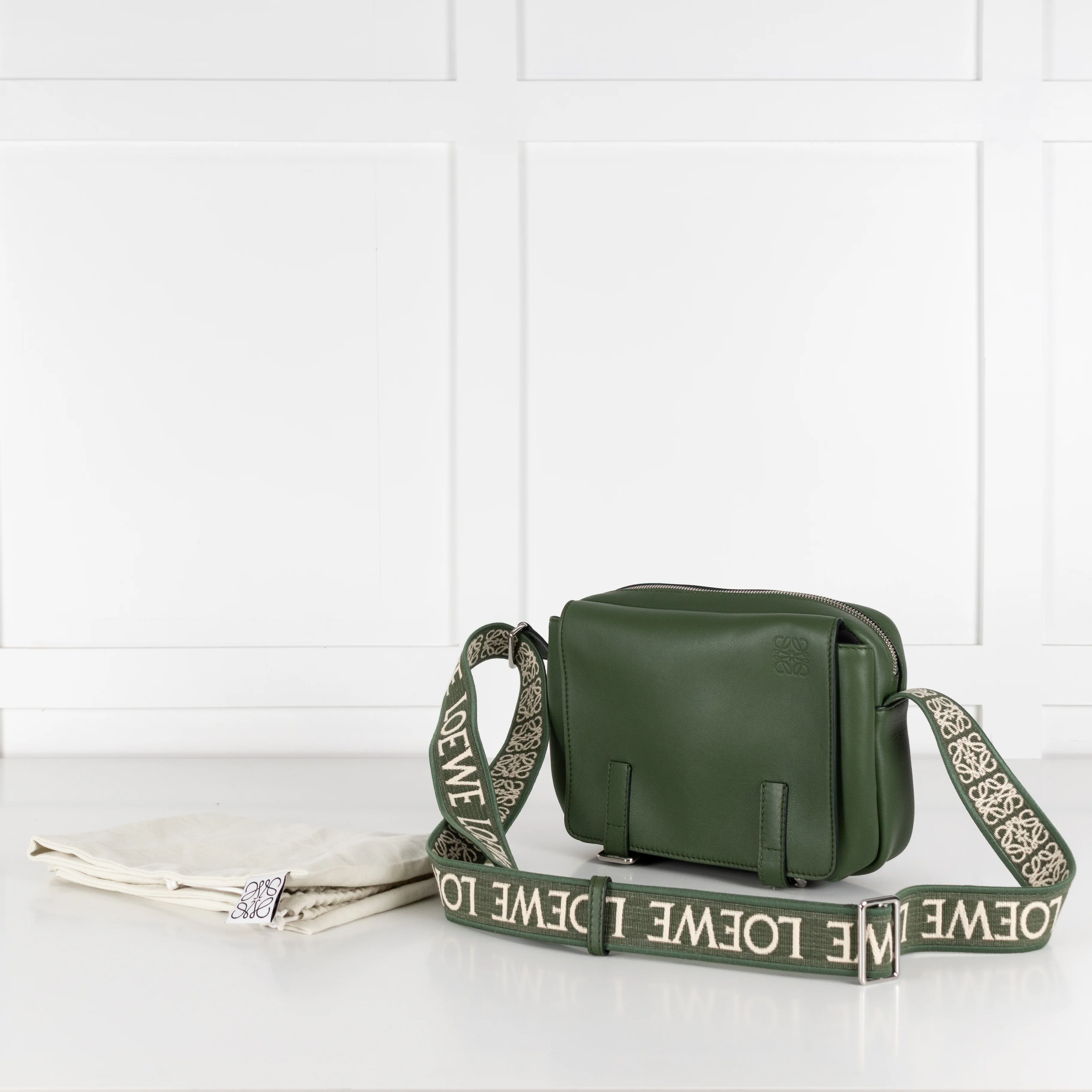 Loewe Green Leather Xs Military Messenger Bag - Image 2